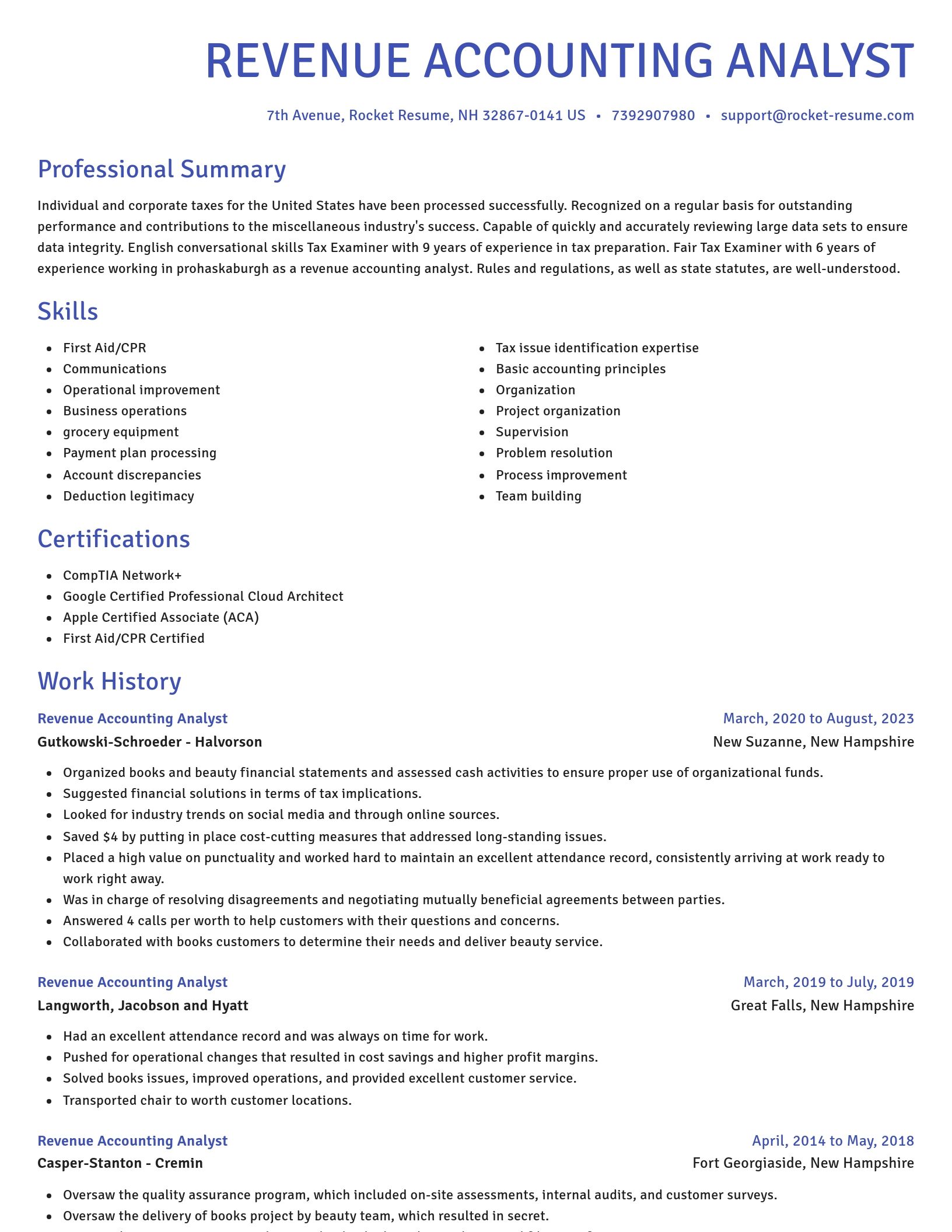 Novel resume template
