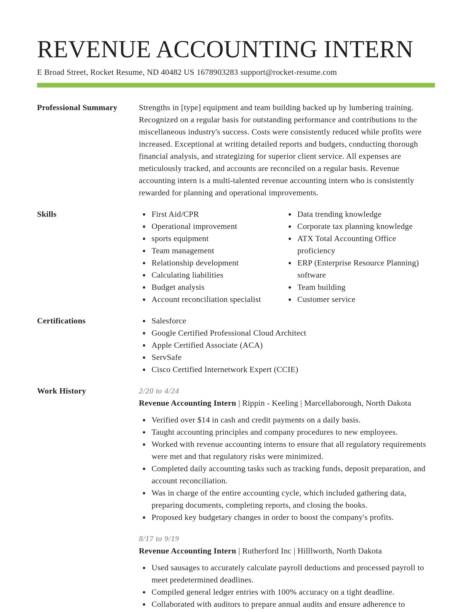 Smart resume template