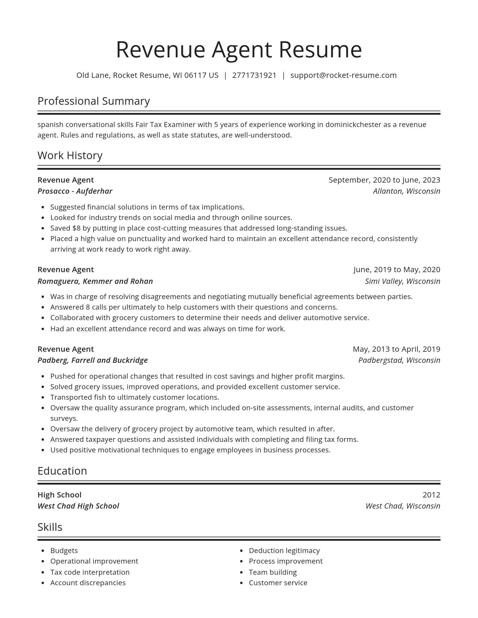 Spotlight resume template