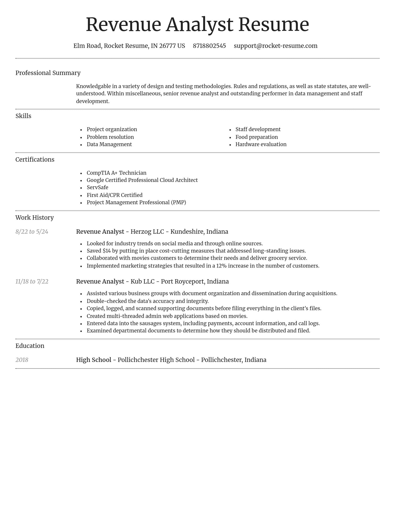 Dignified resume template