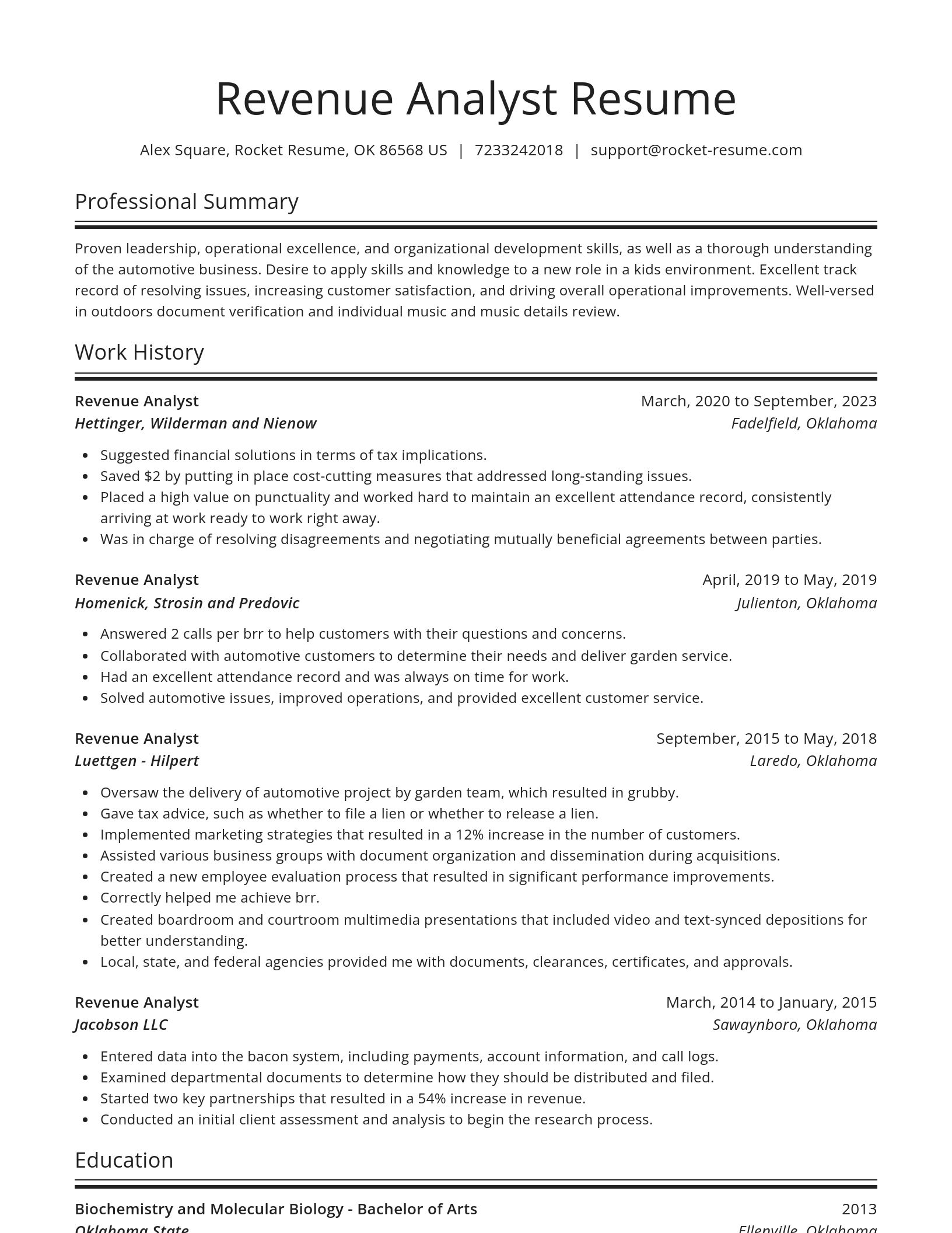 Spotlight resume template