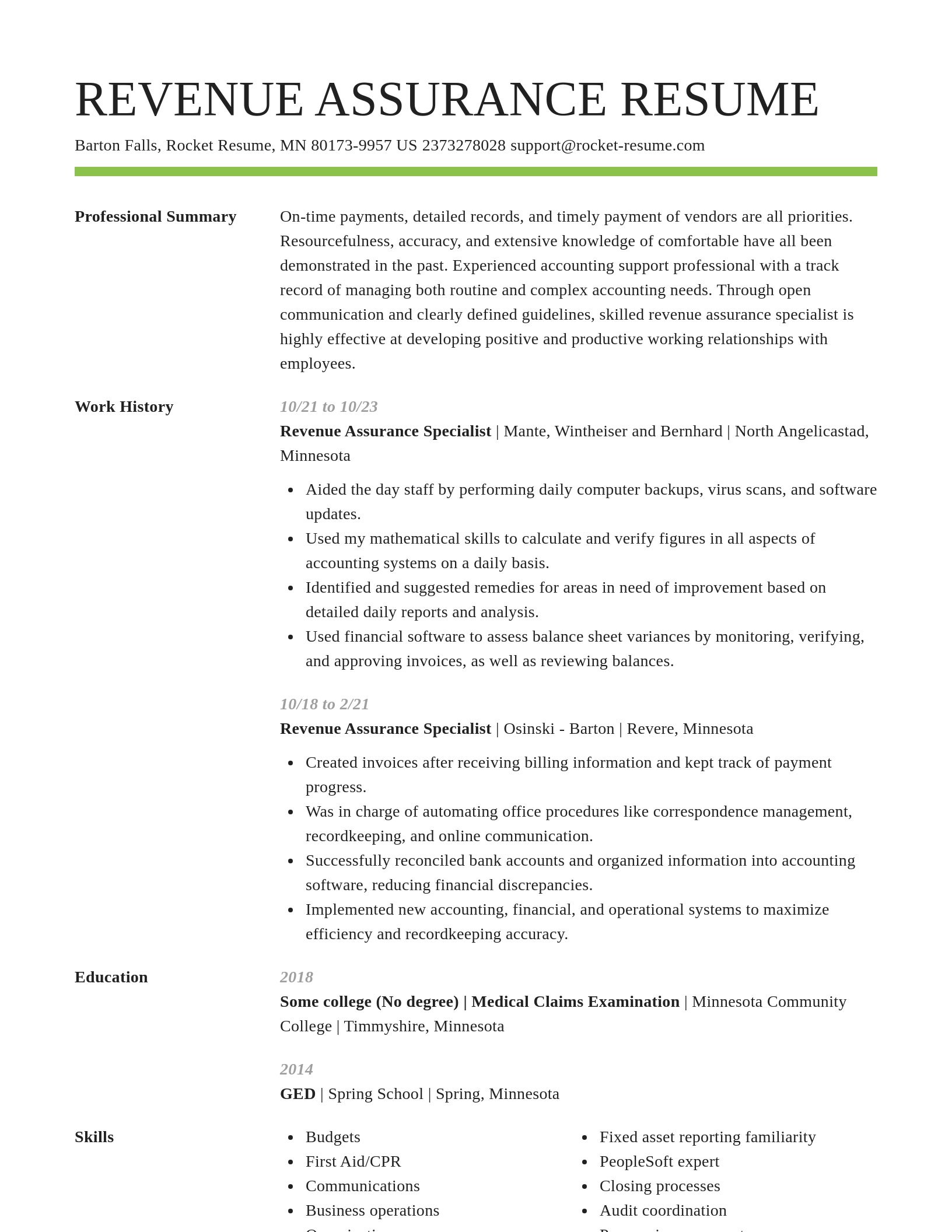 Smart resume template