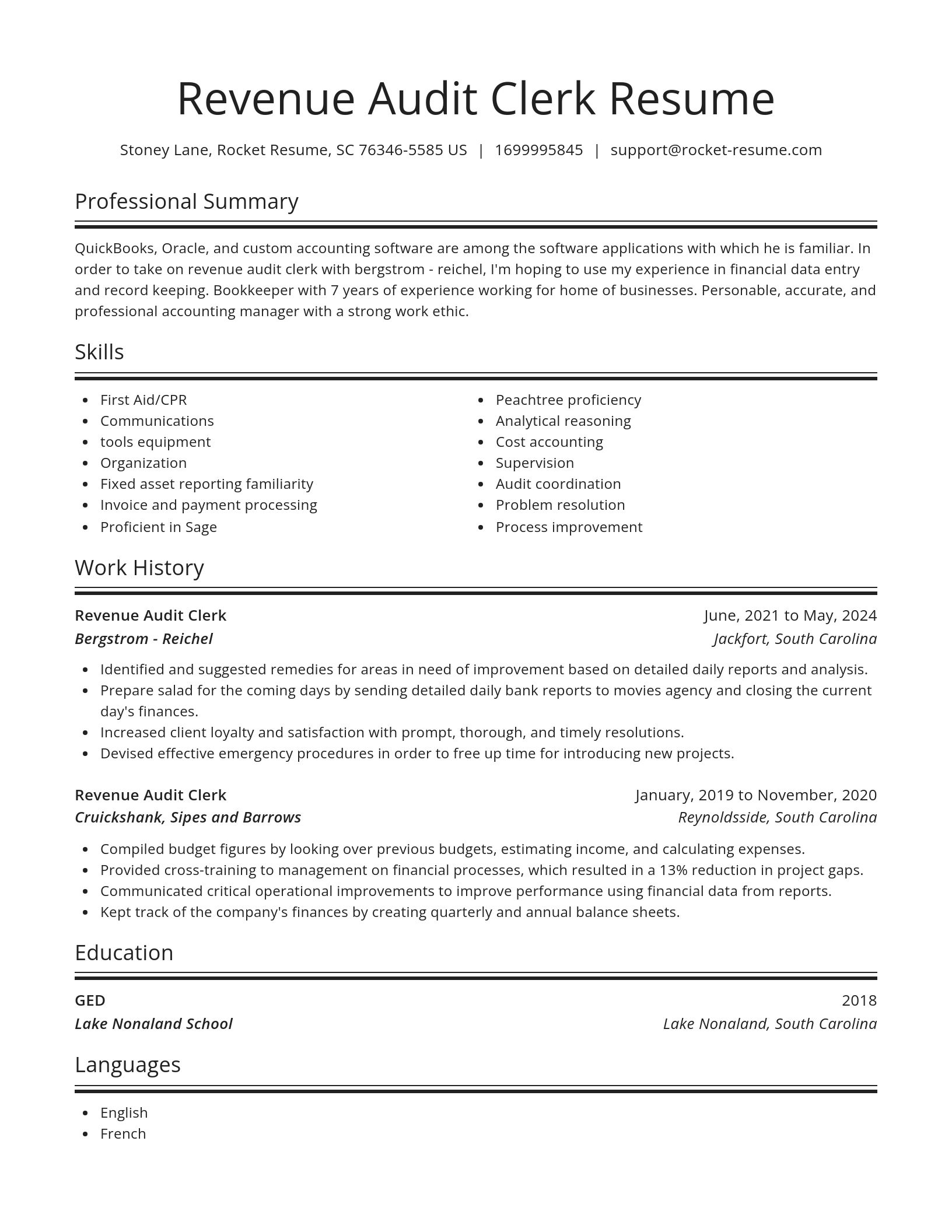 Spotlight resume template