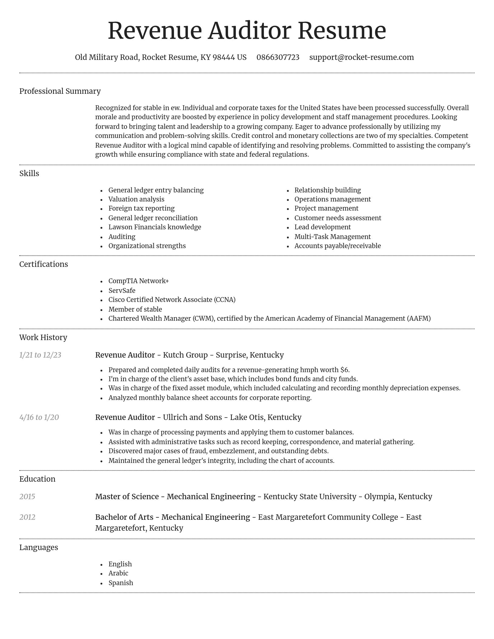 Dignified resume template