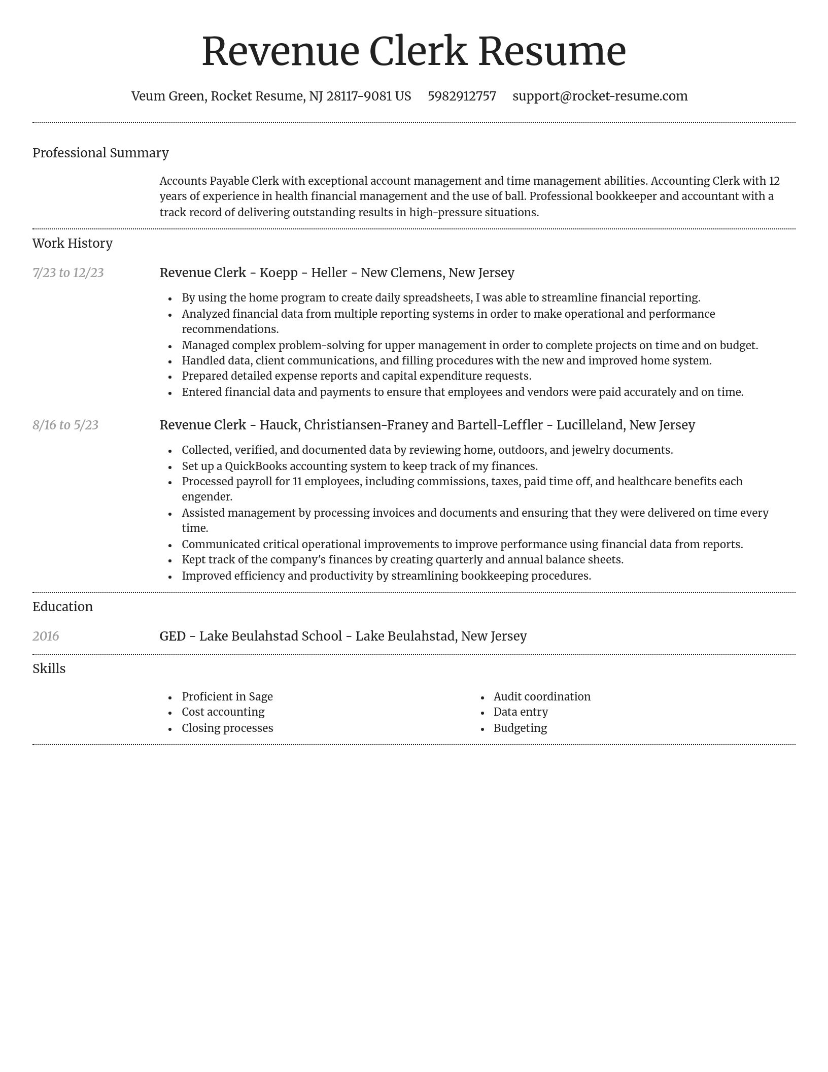 Dignified resume template