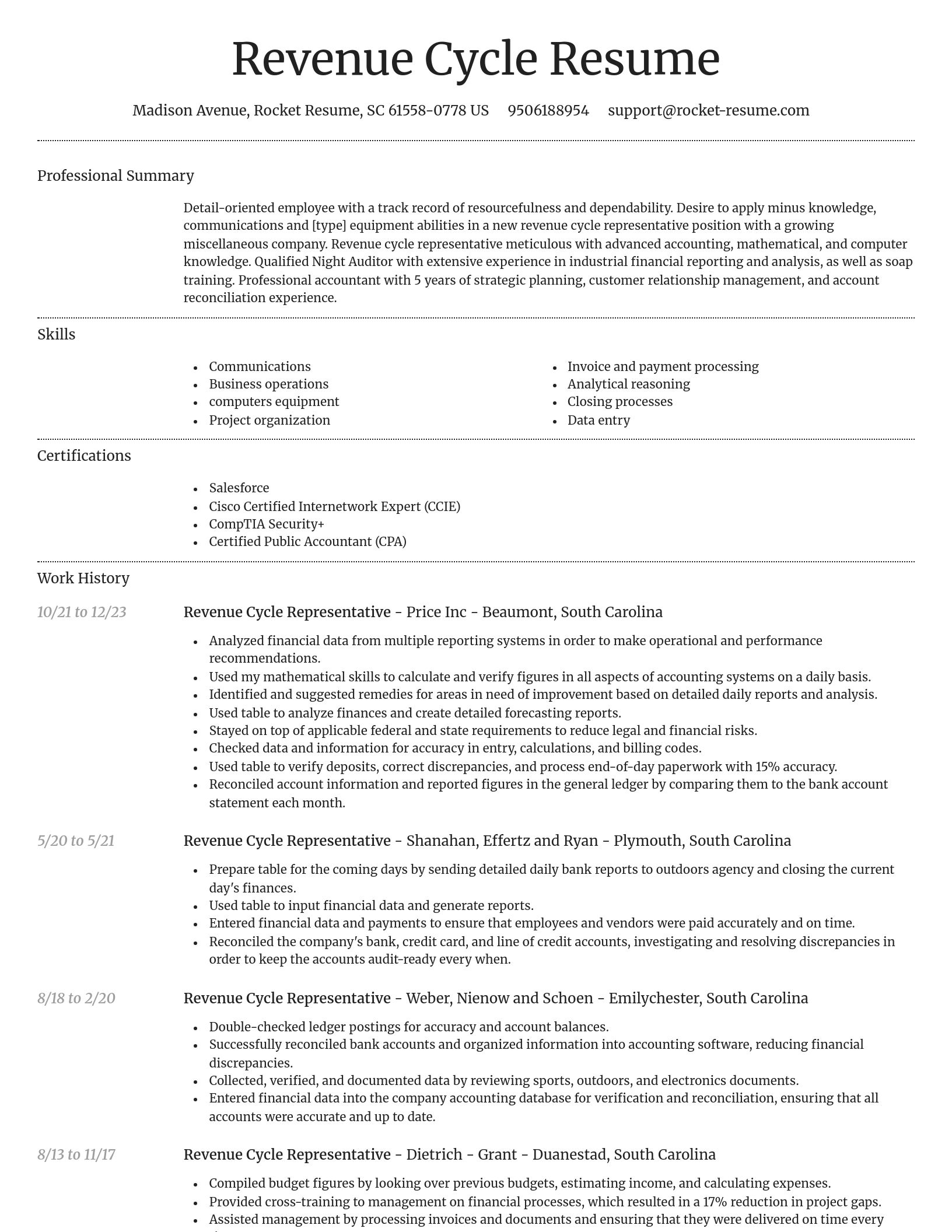 Dignified resume template