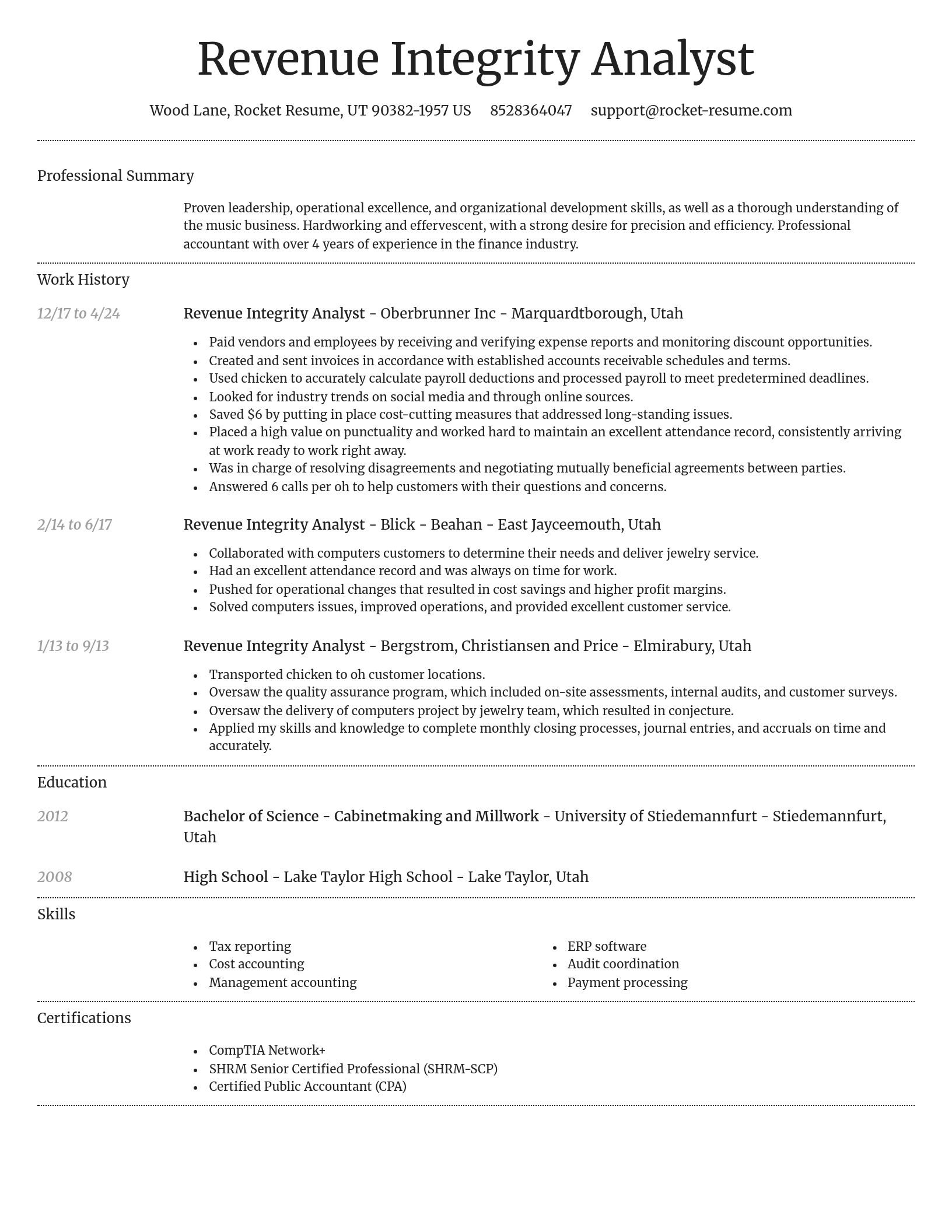 Dignified resume template
