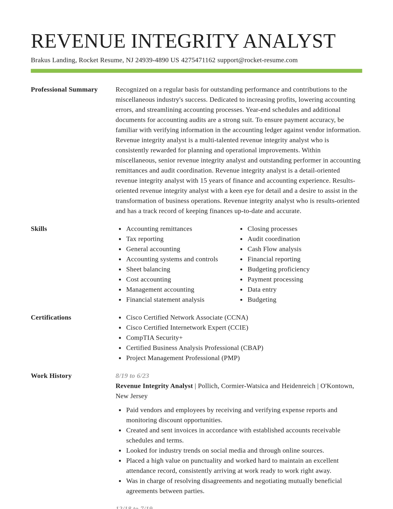 Smart resume template