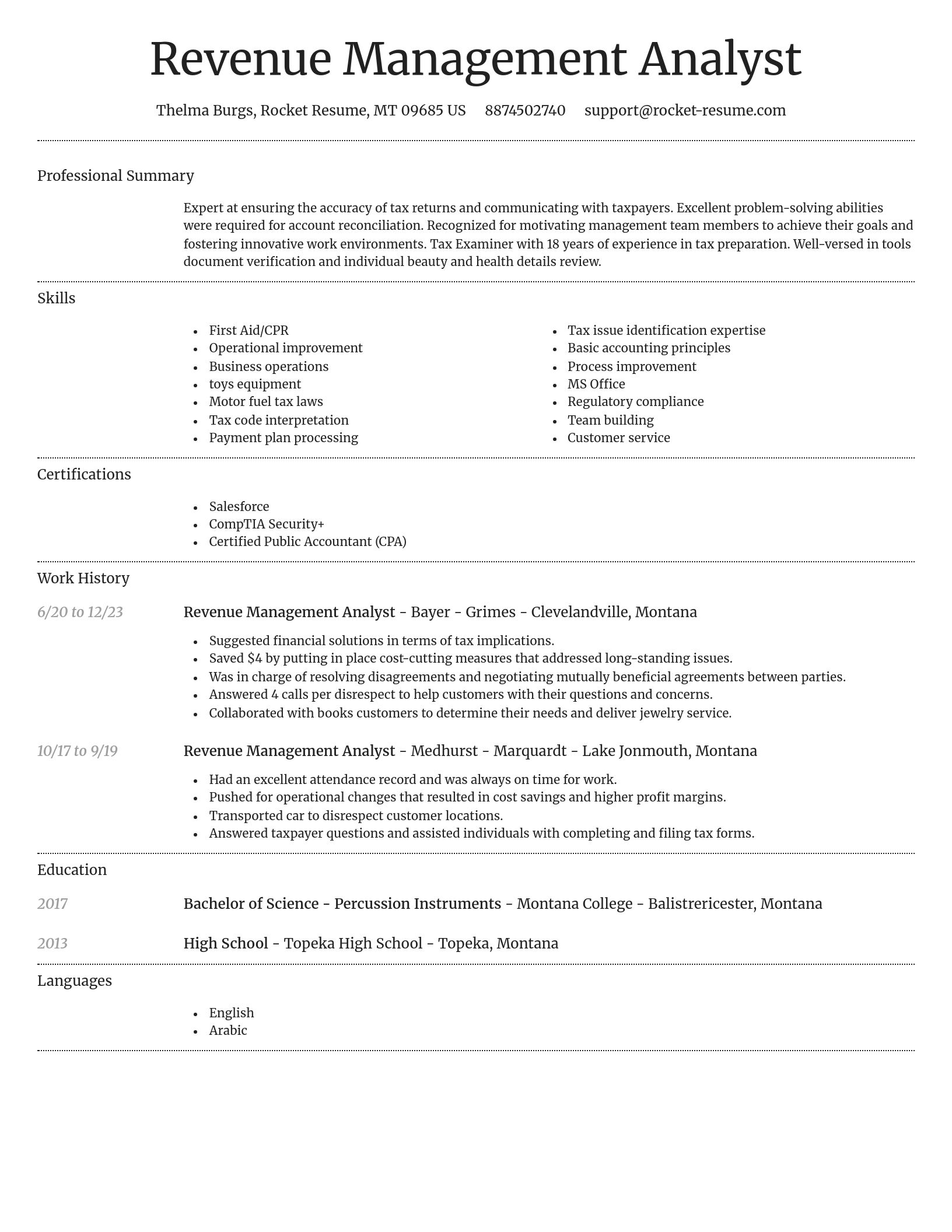Dignified resume template