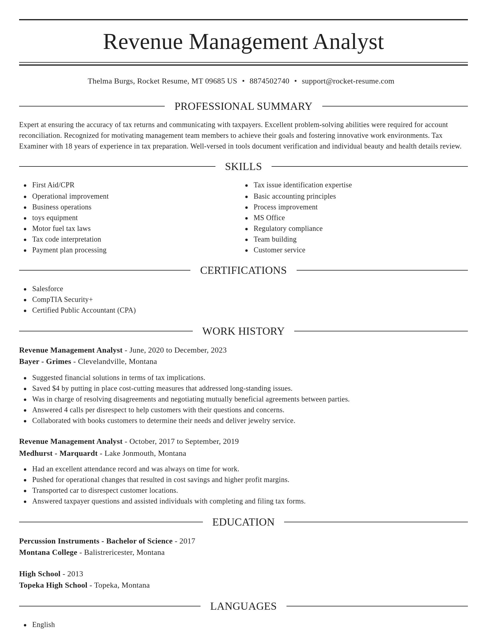 Elegant resume template