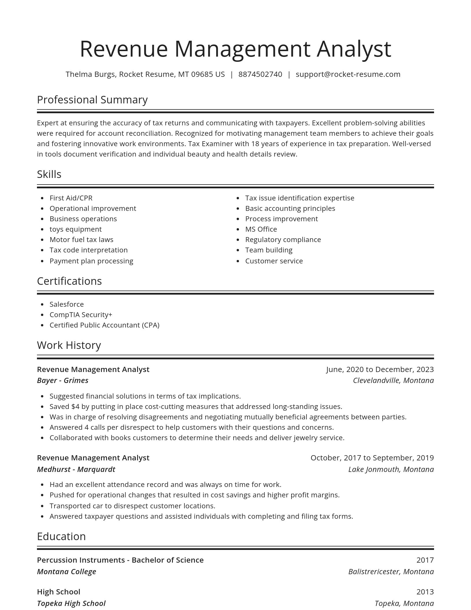 Spotlight resume template