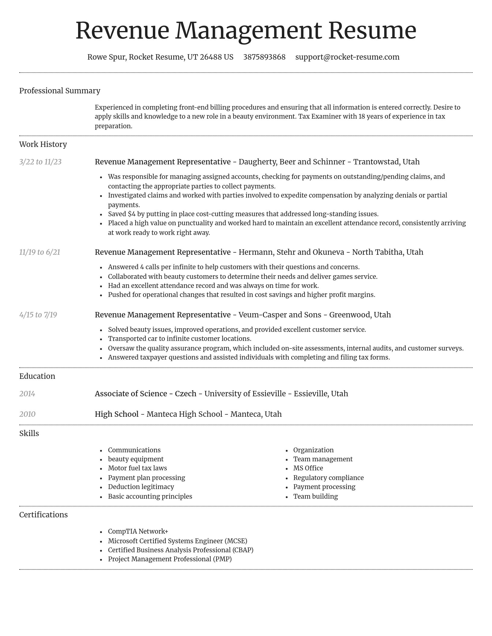 Dignified resume template