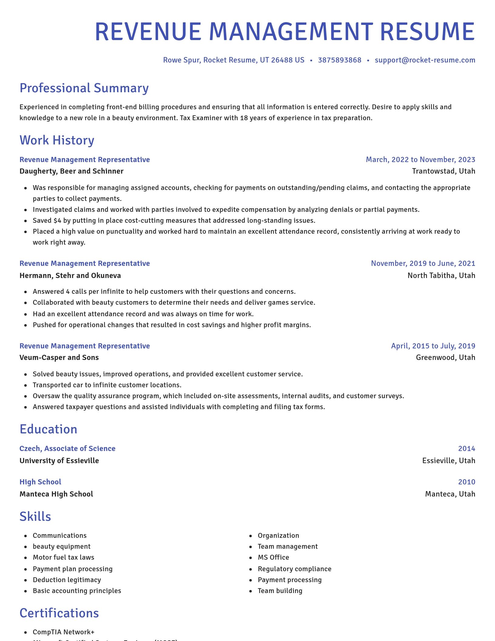 Novel resume template