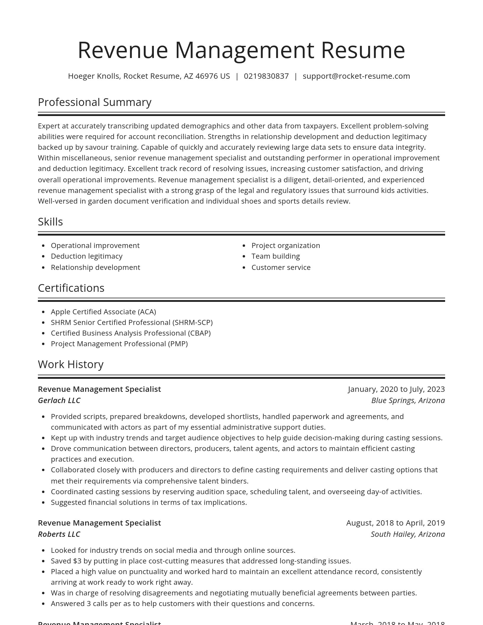 Spotlight resume template
