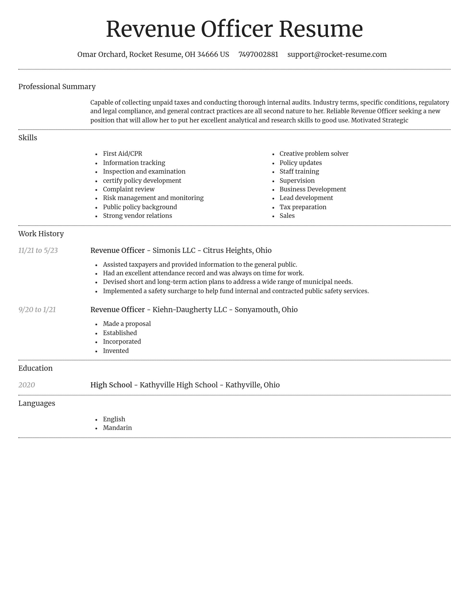 Dignified resume template