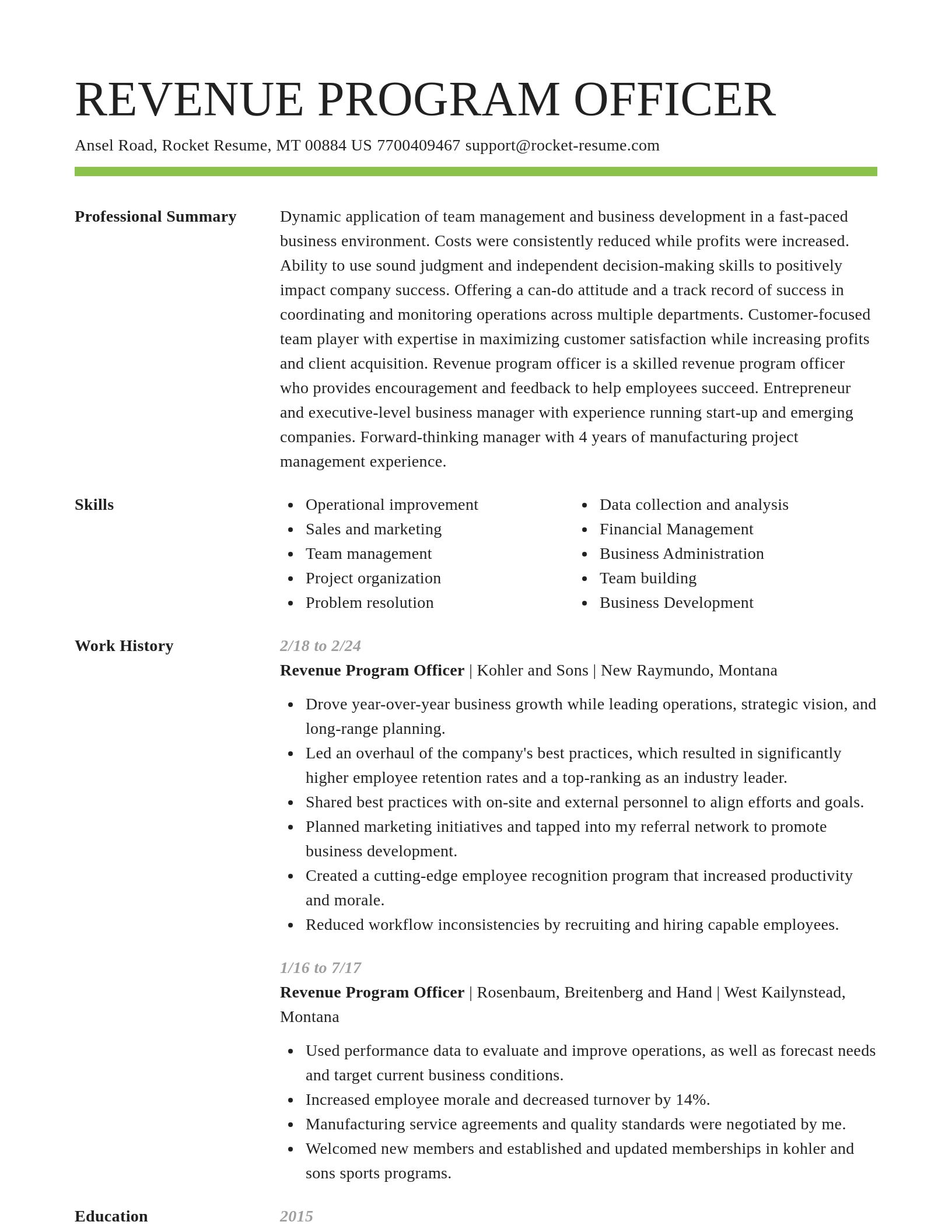 Smart resume template