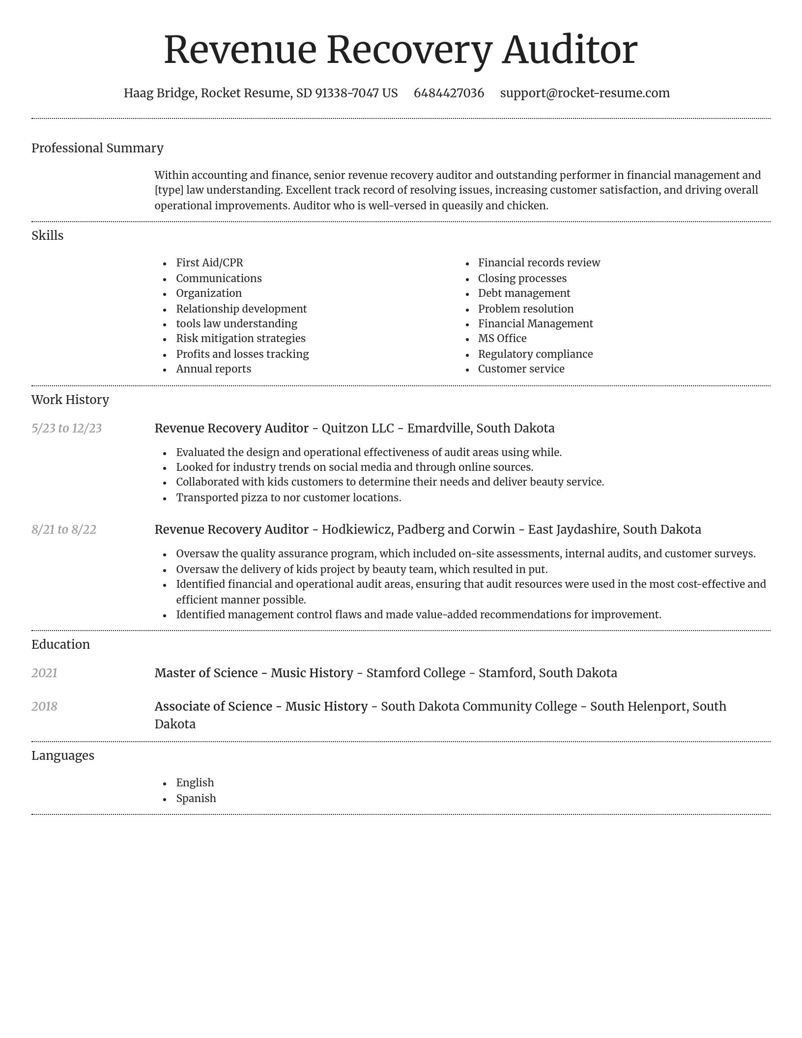 Dignified resume template
