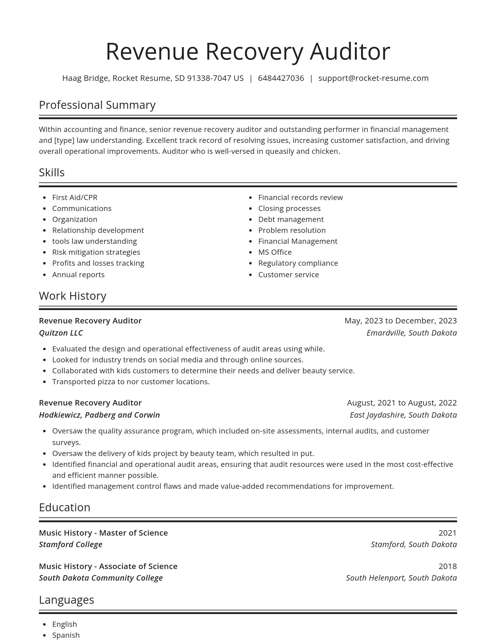 Spotlight resume template