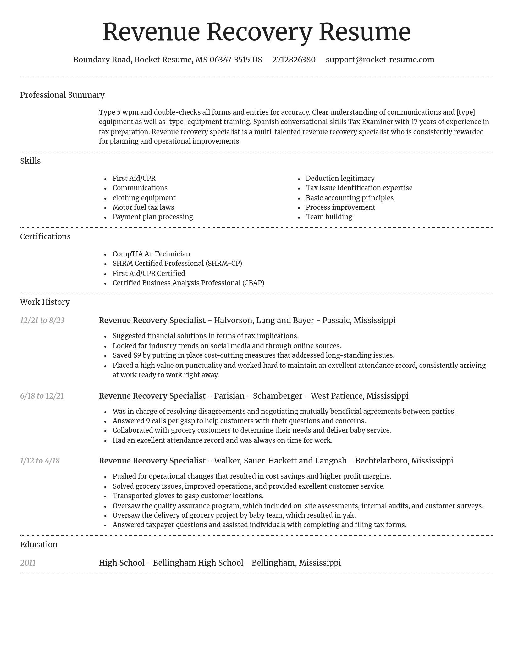 Dignified resume template