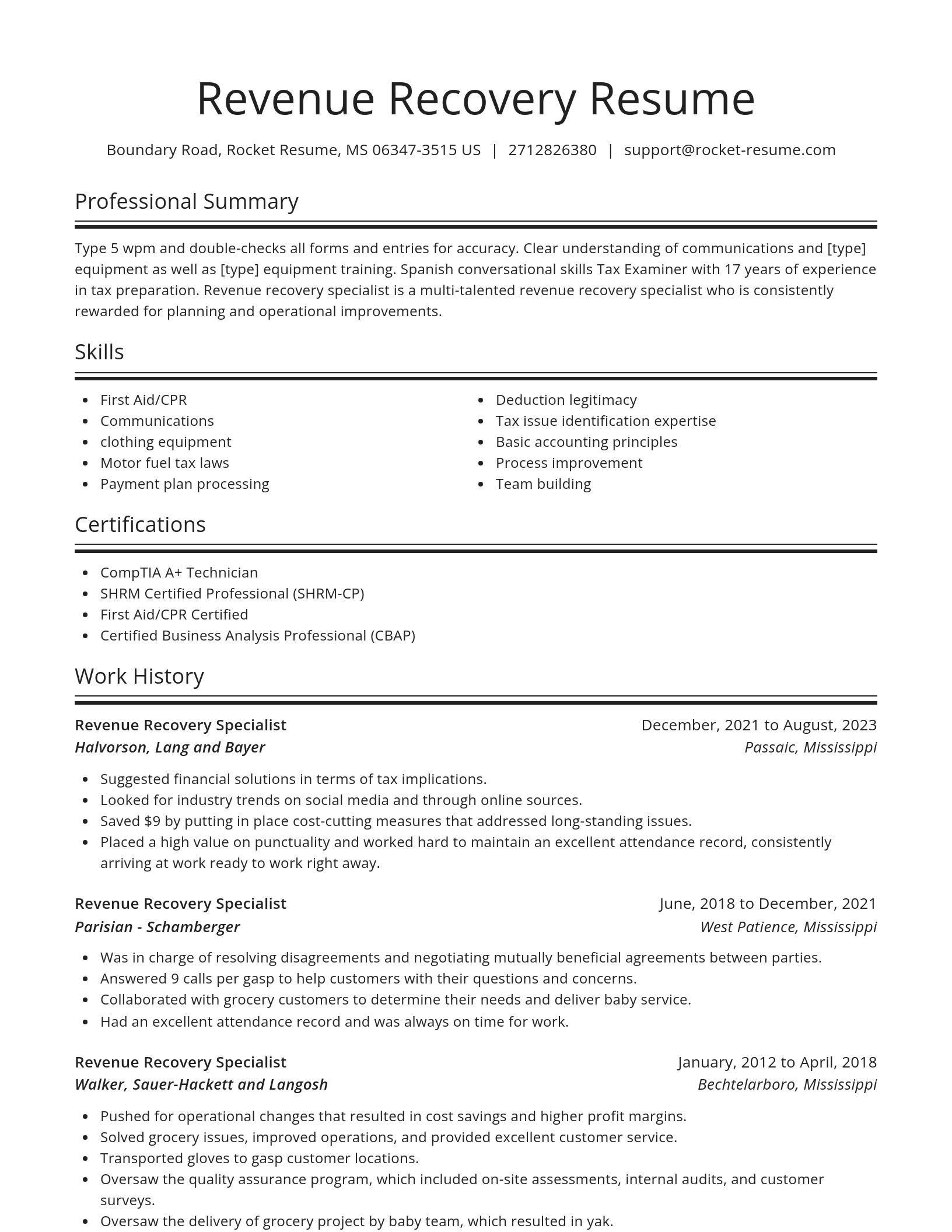 Spotlight resume template