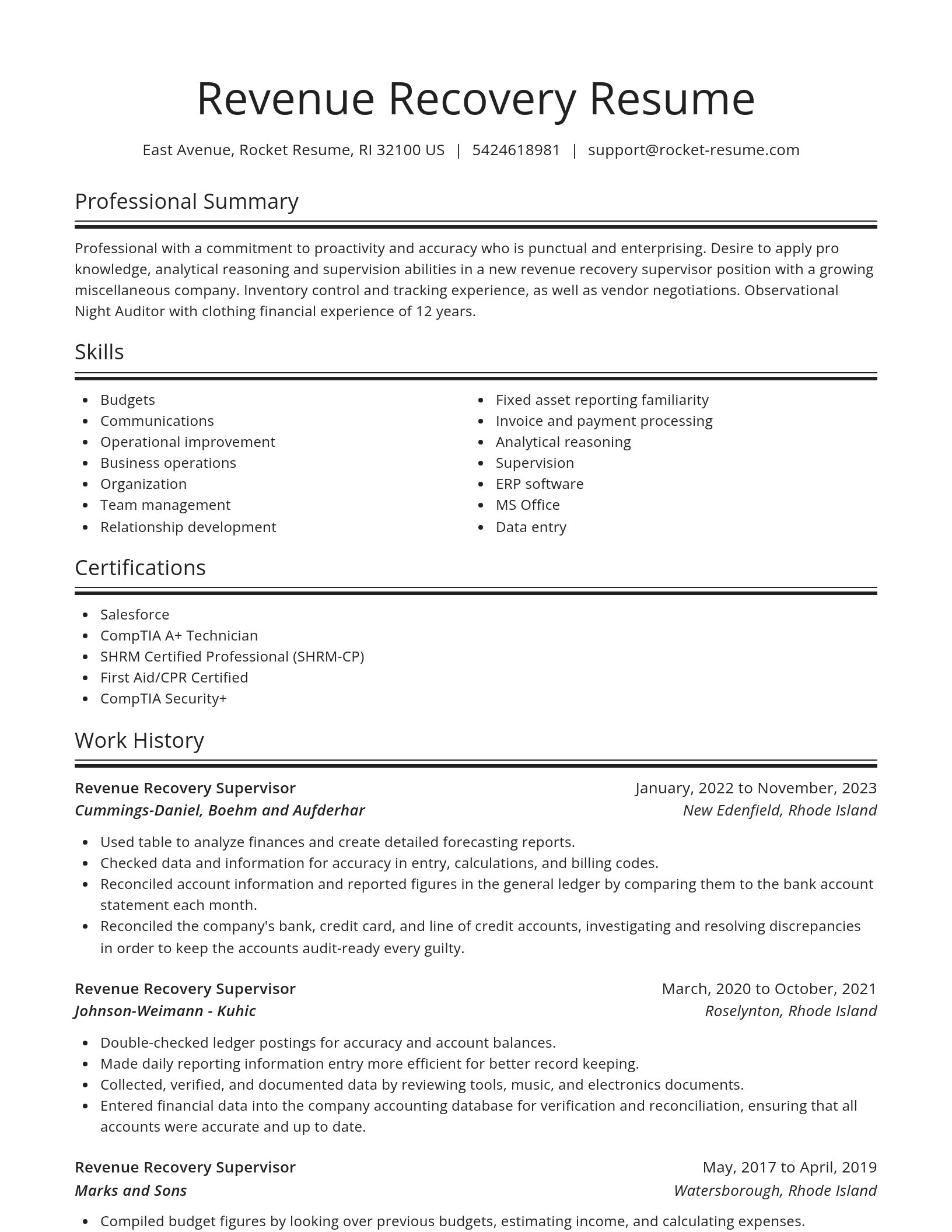 Spotlight resume template