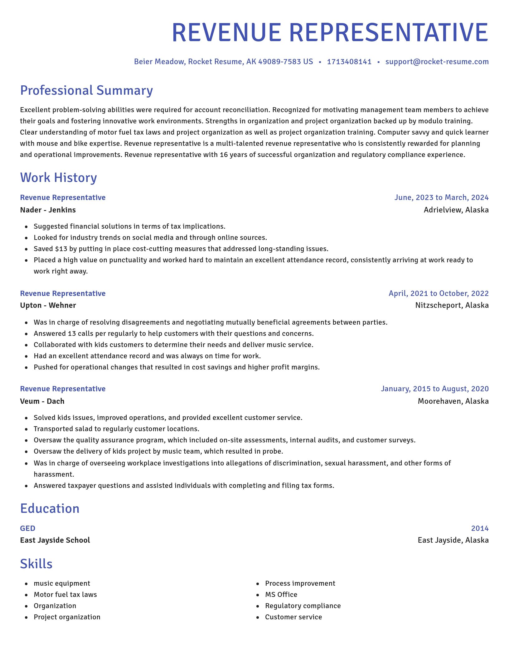Novel resume template