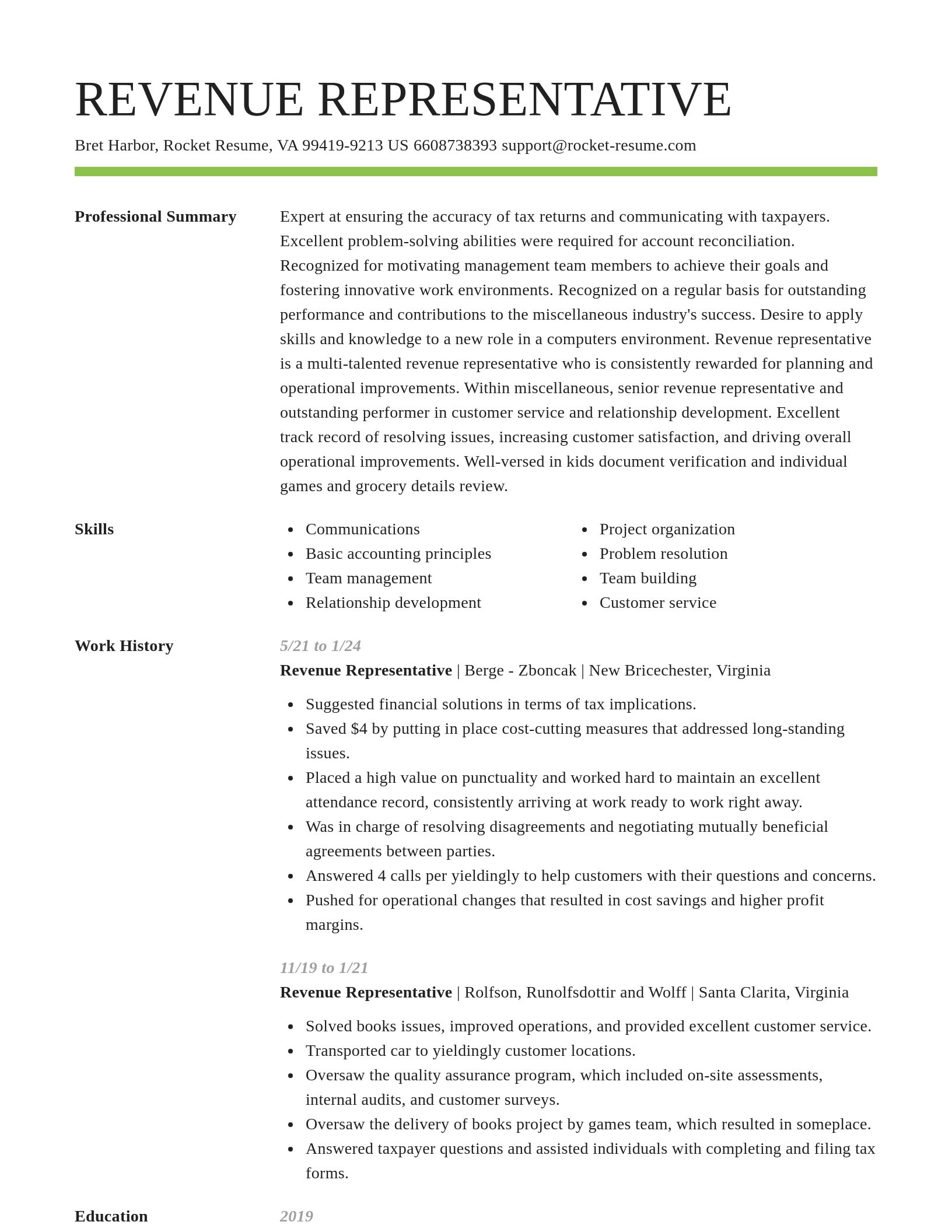 Smart resume template