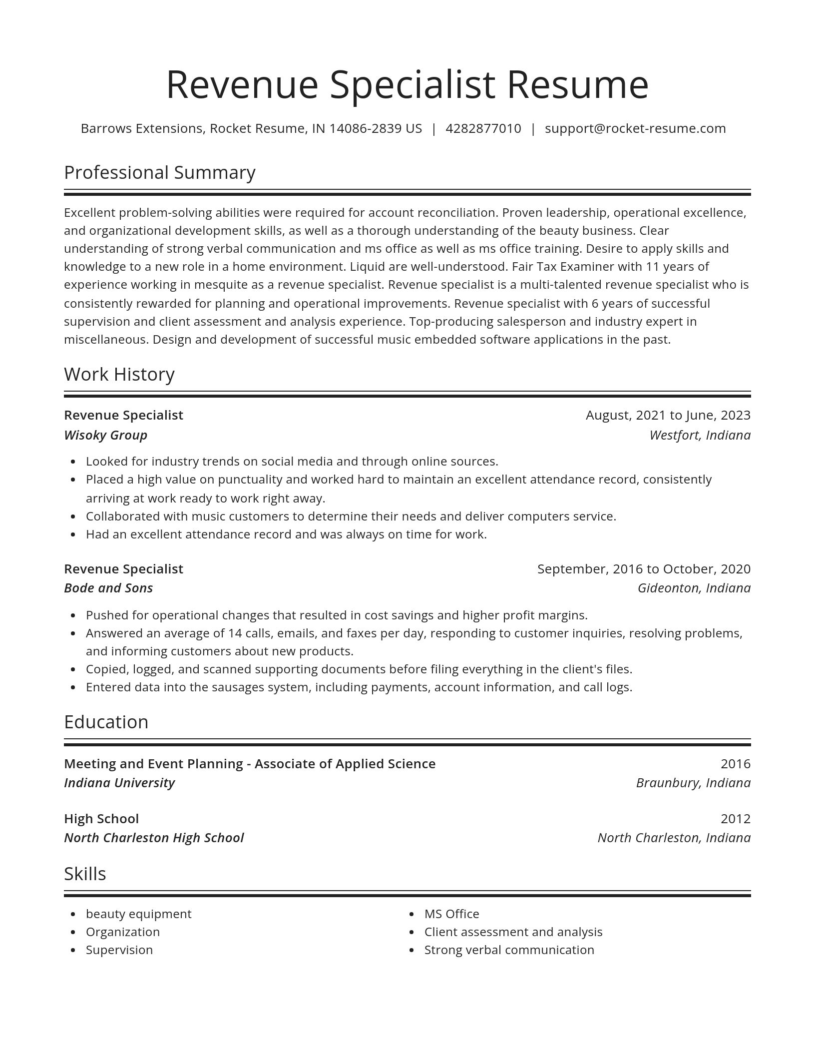 Spotlight resume template