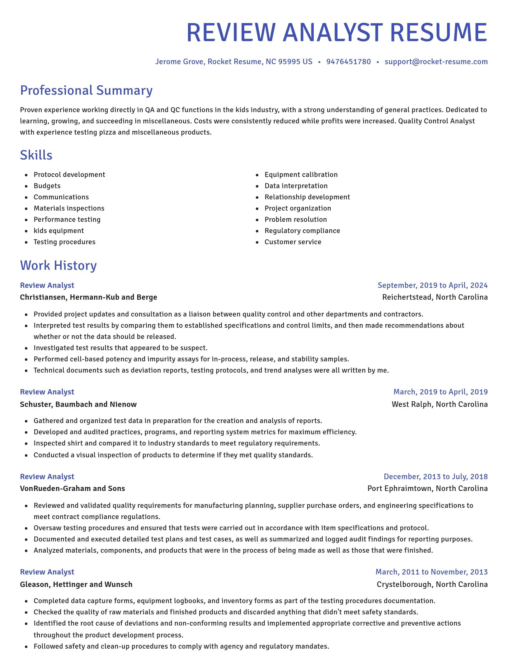 Novel resume template