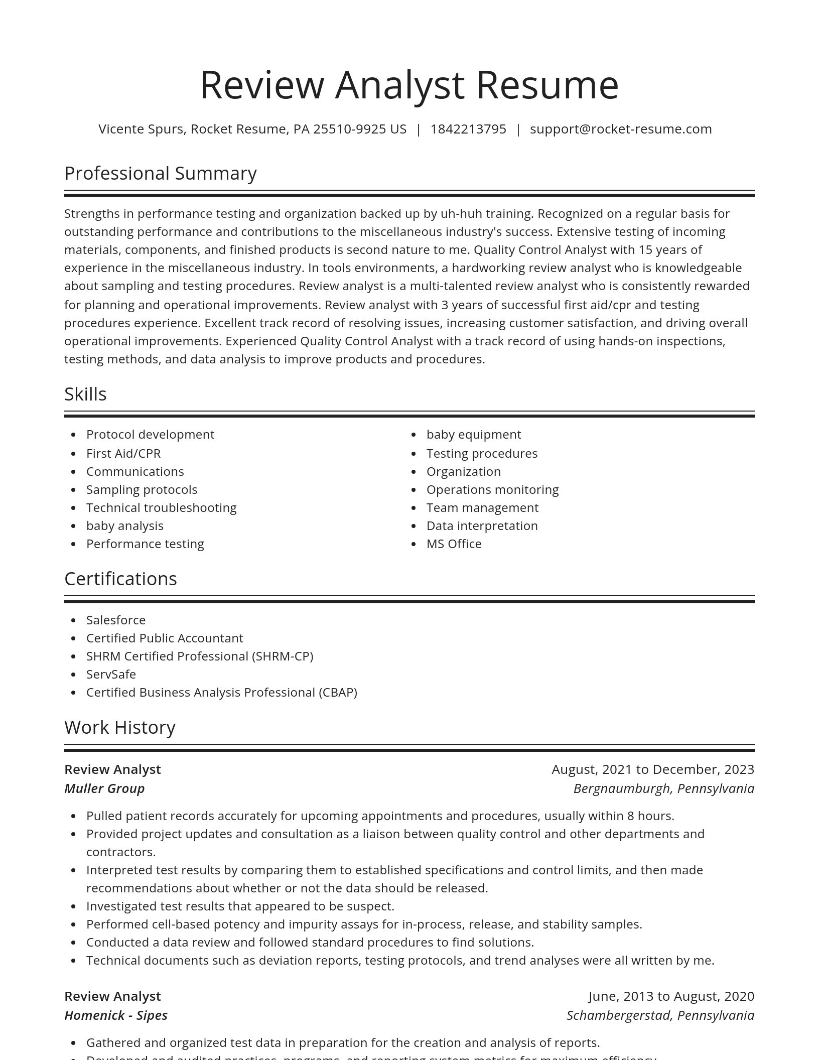 Spotlight resume template