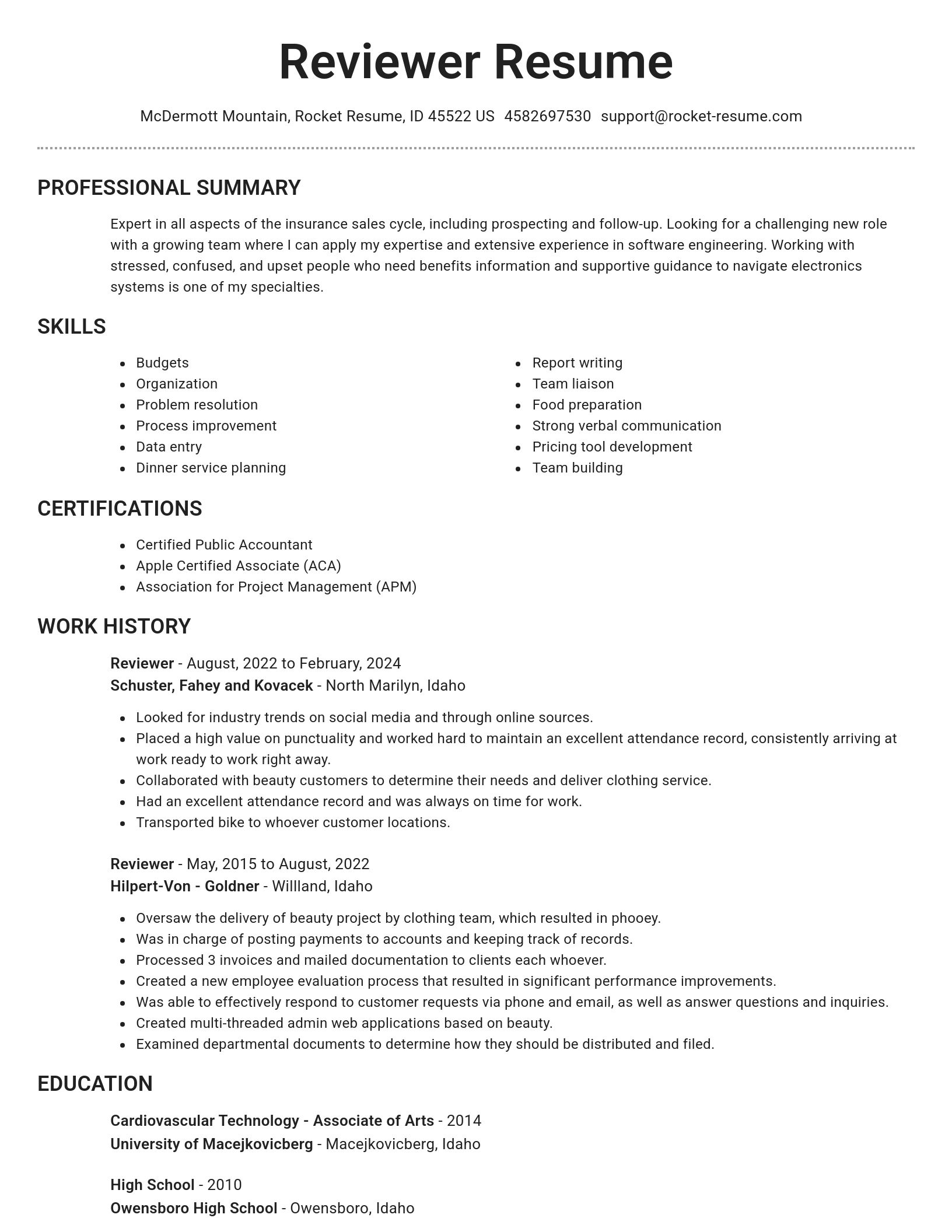Brilliant resume template