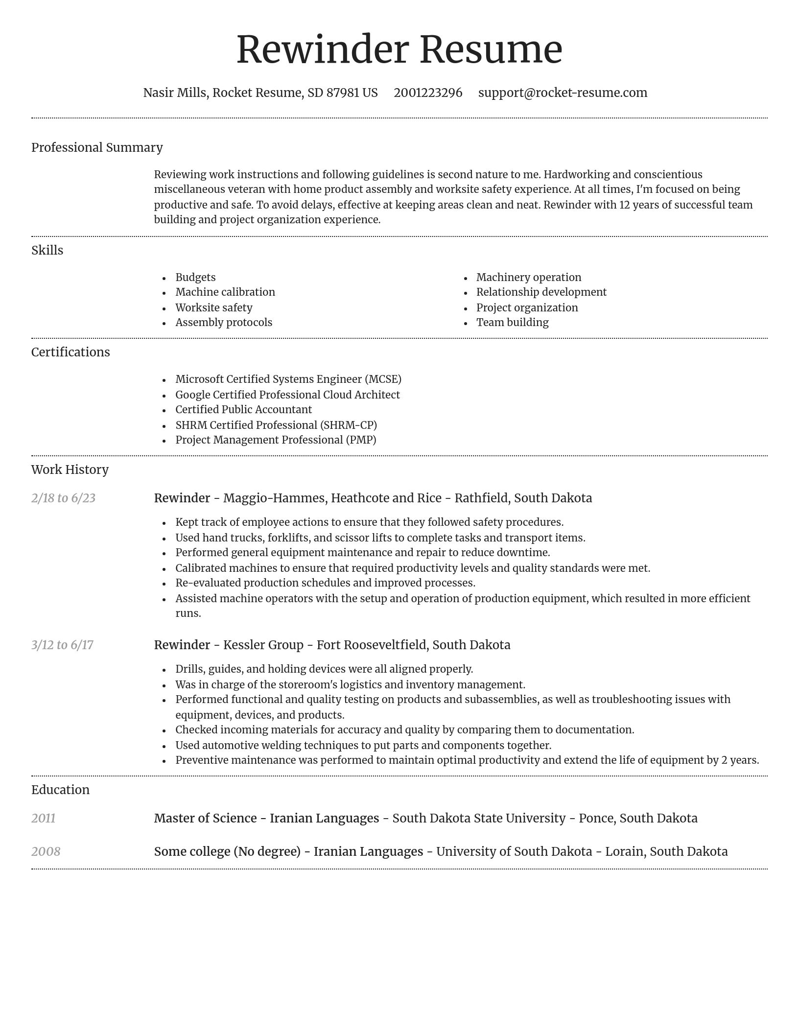 Dignified resume template