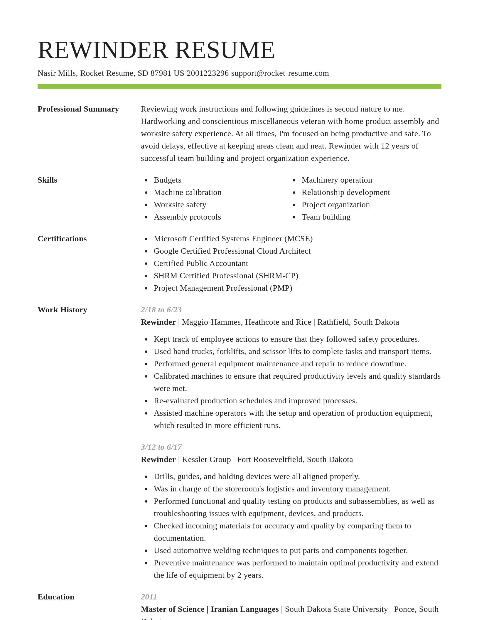 Smart resume template