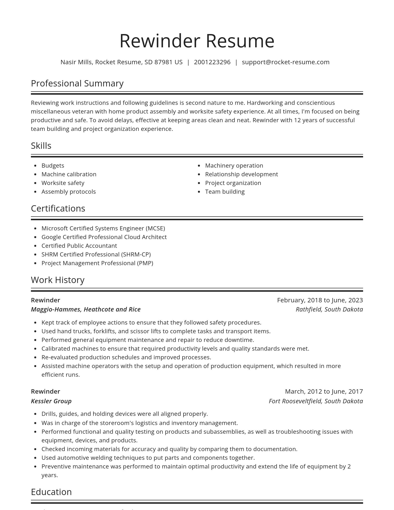 Spotlight resume template