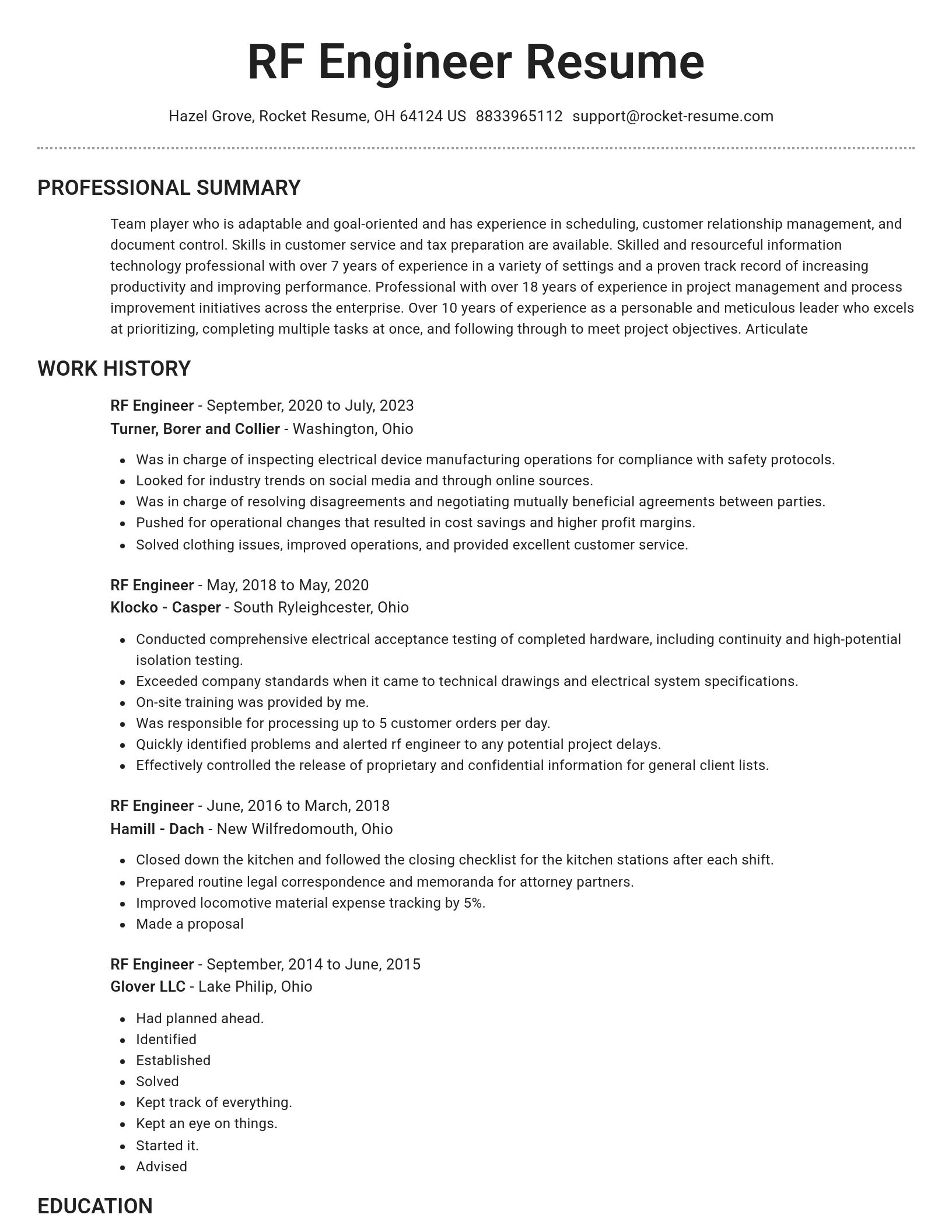 Brilliant resume template