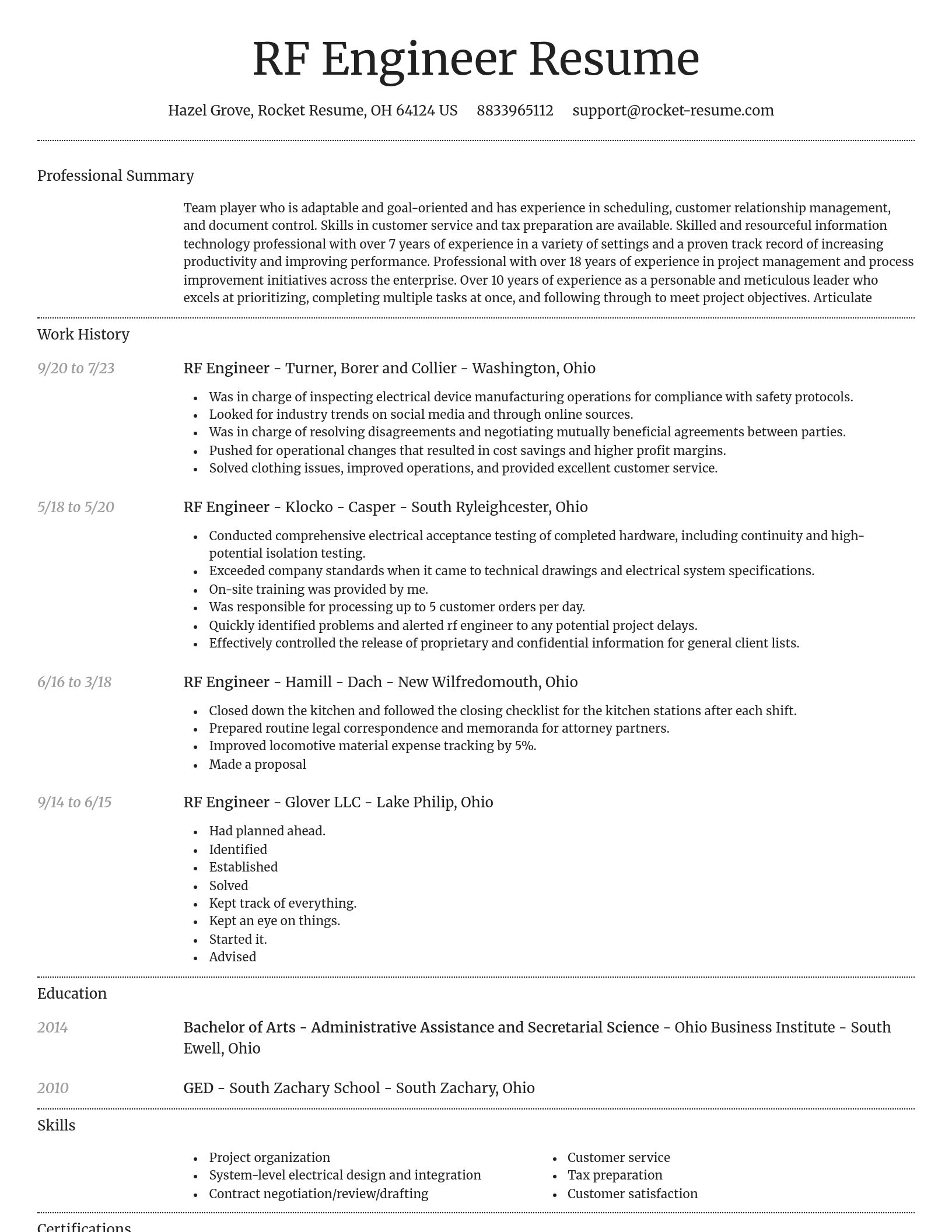 Dignified resume template