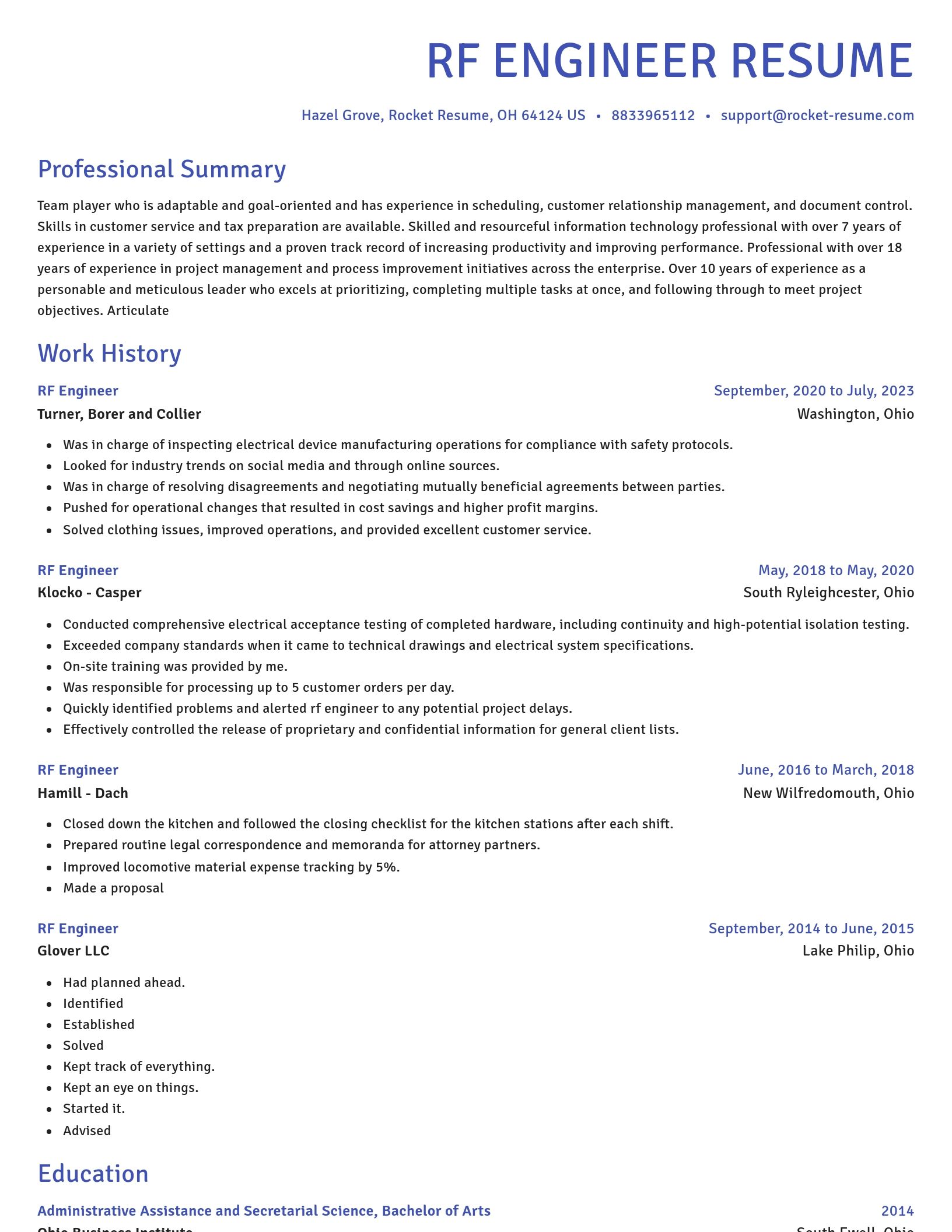 Novel resume template