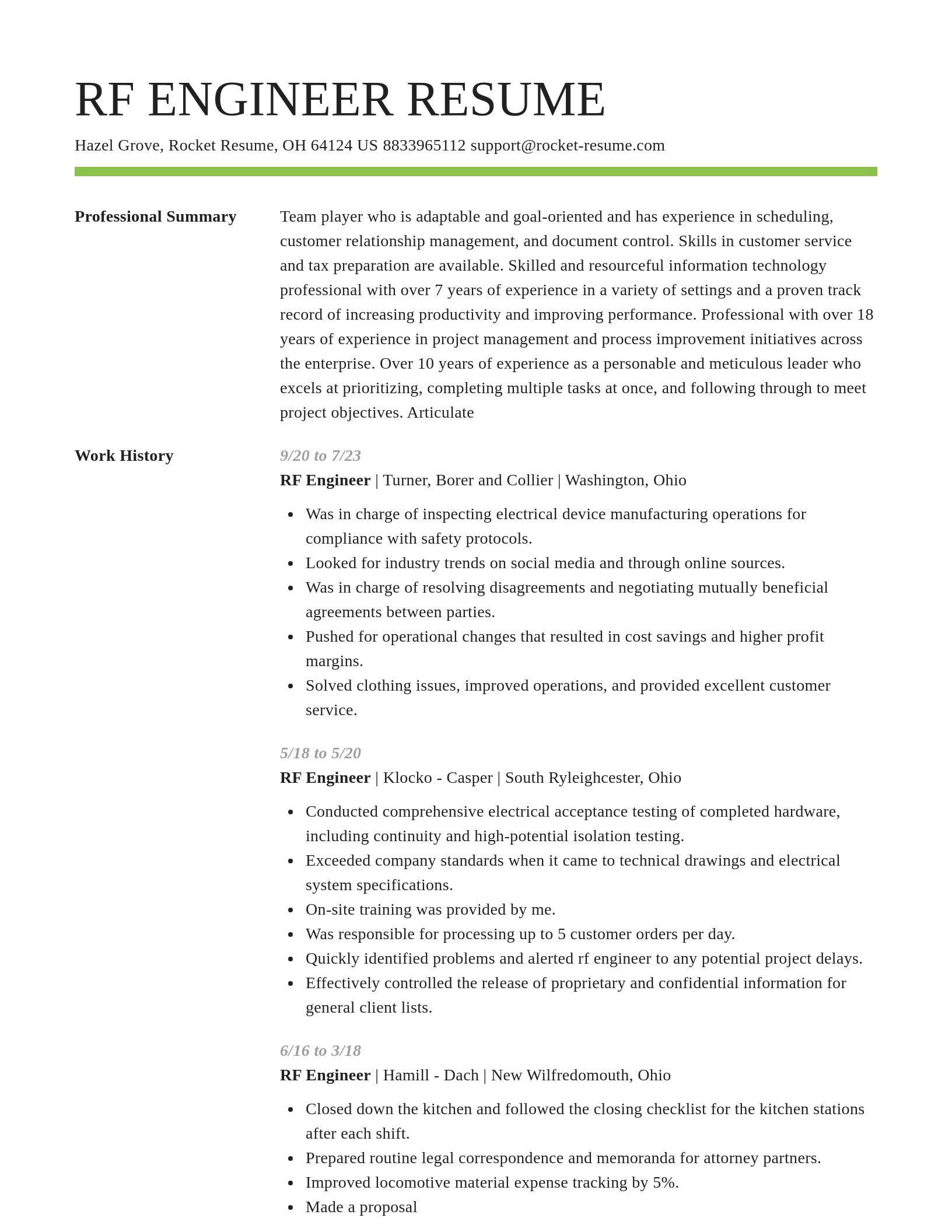 Smart resume template