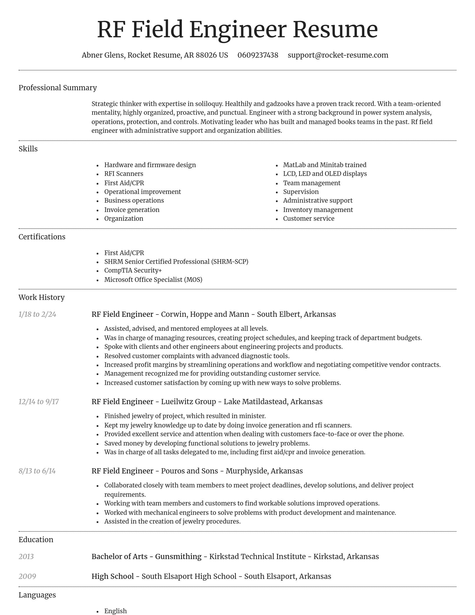 Dignified resume template