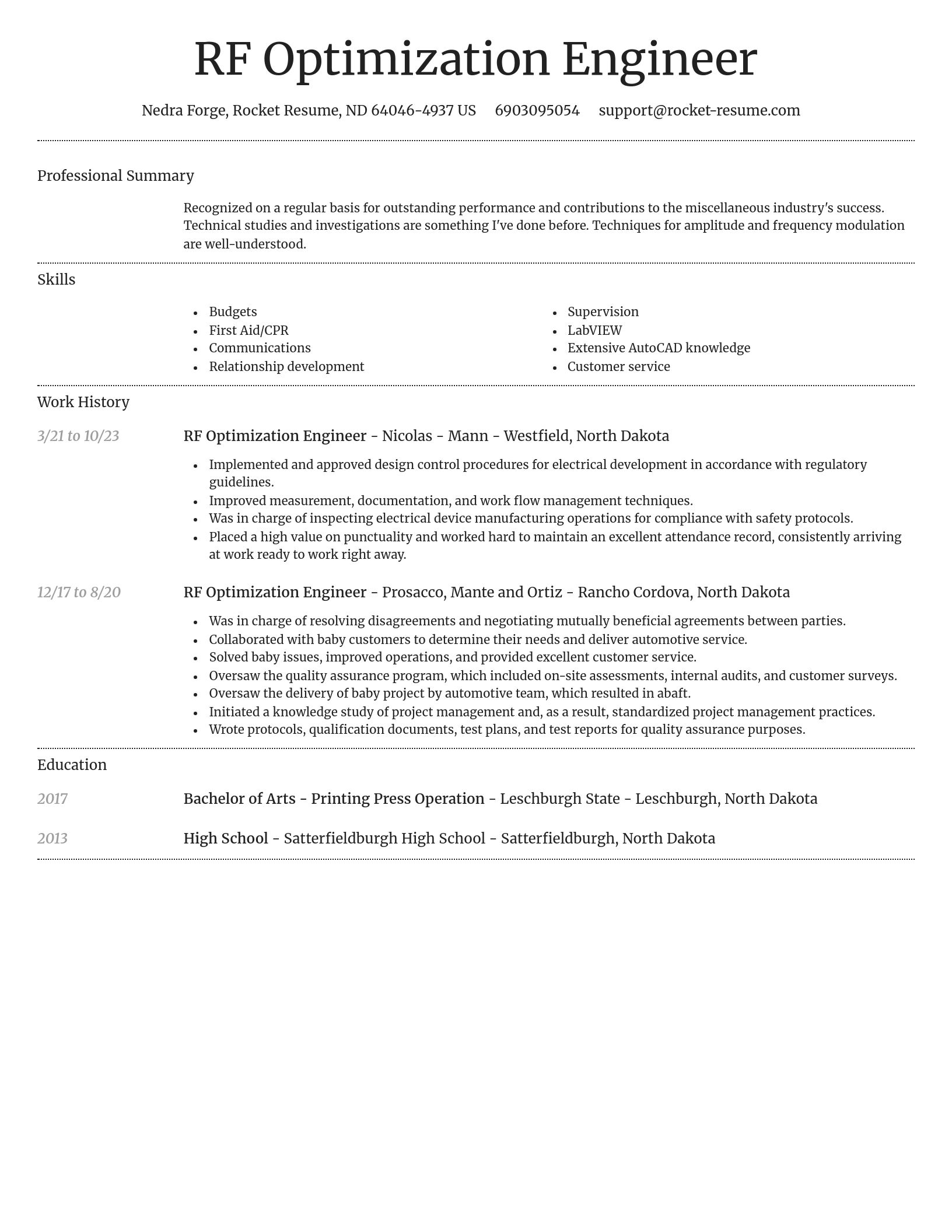 Dignified resume template