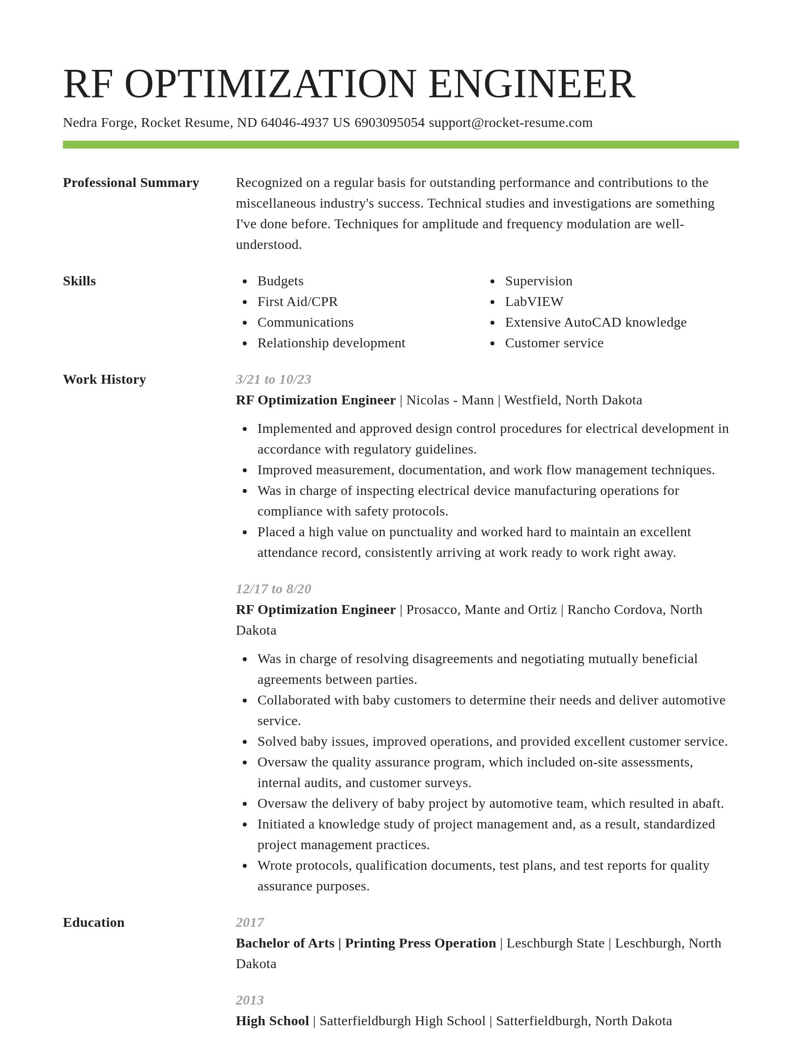 Smart resume template