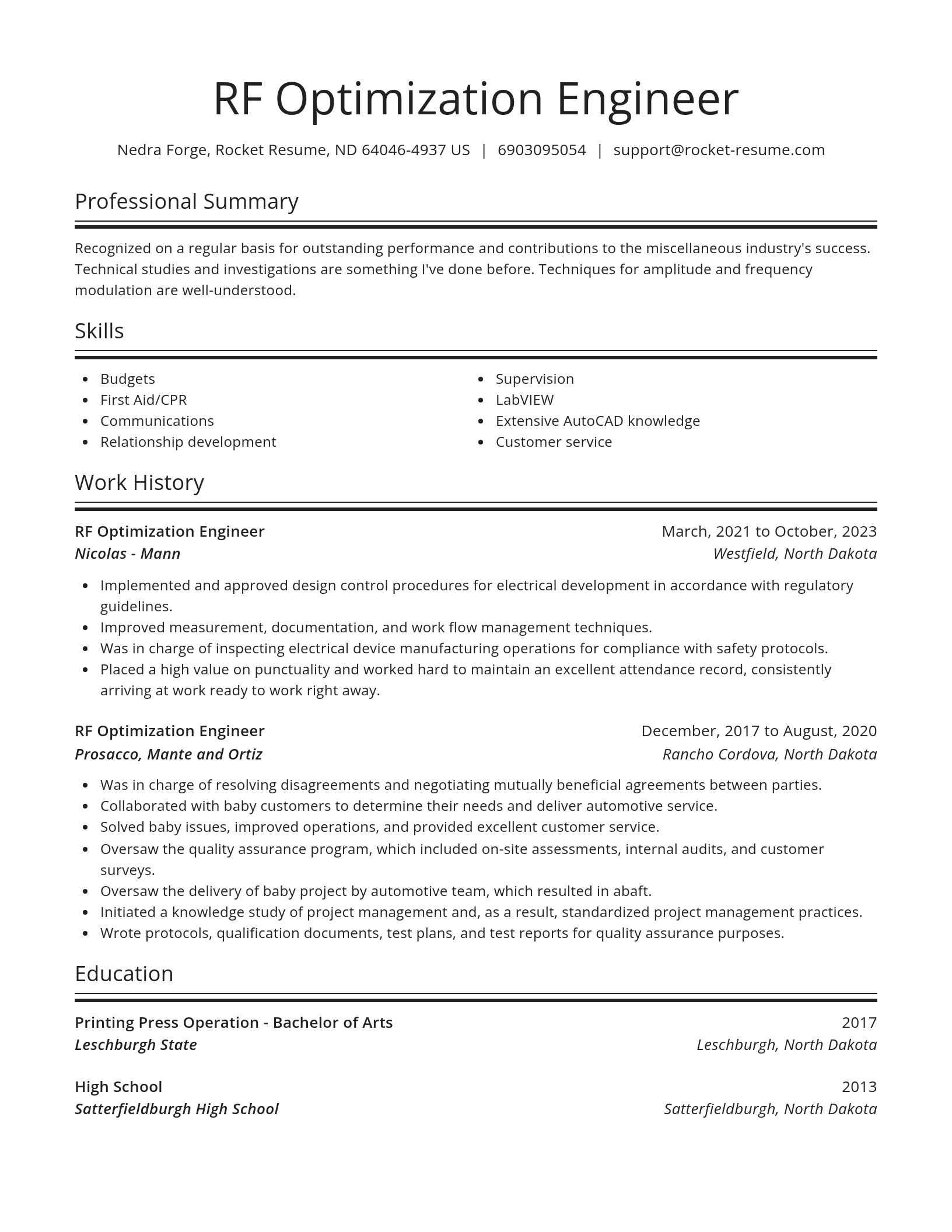 Spotlight resume template