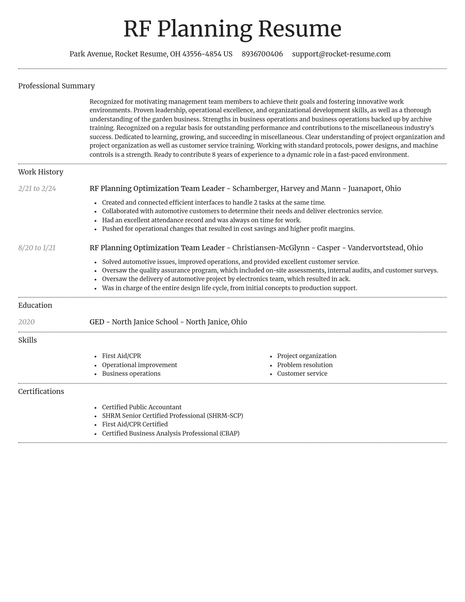 Dignified resume template