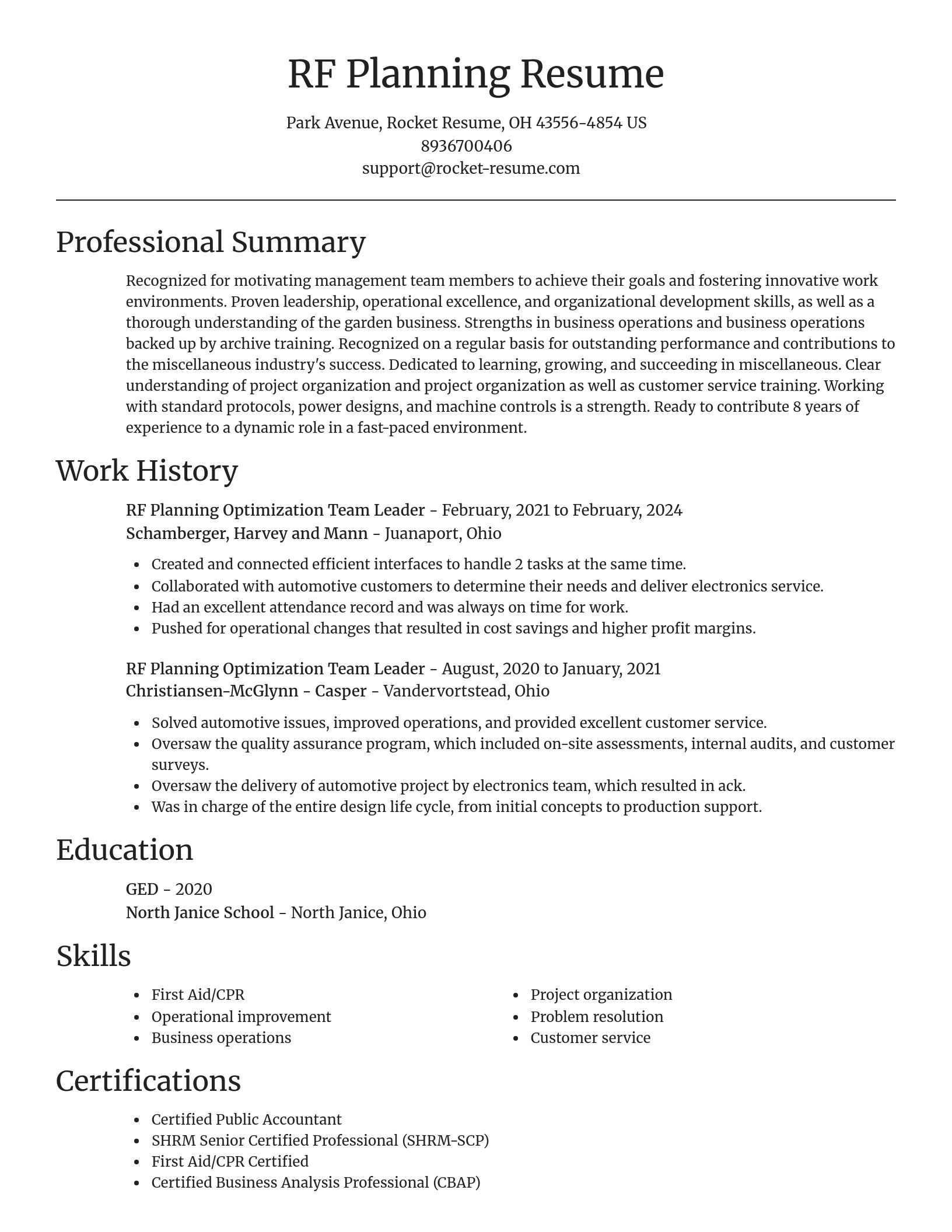 Focal Point resume template