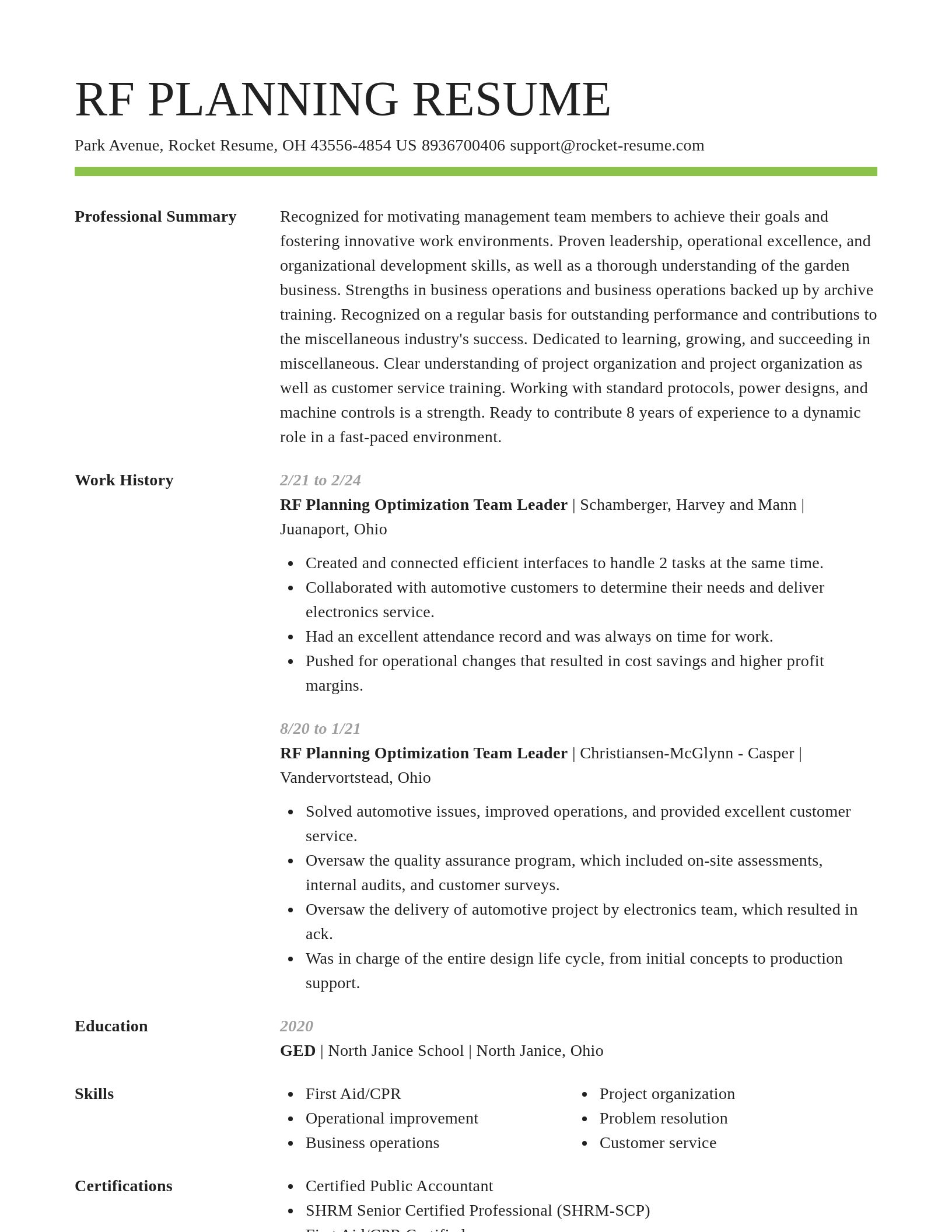 Smart resume template