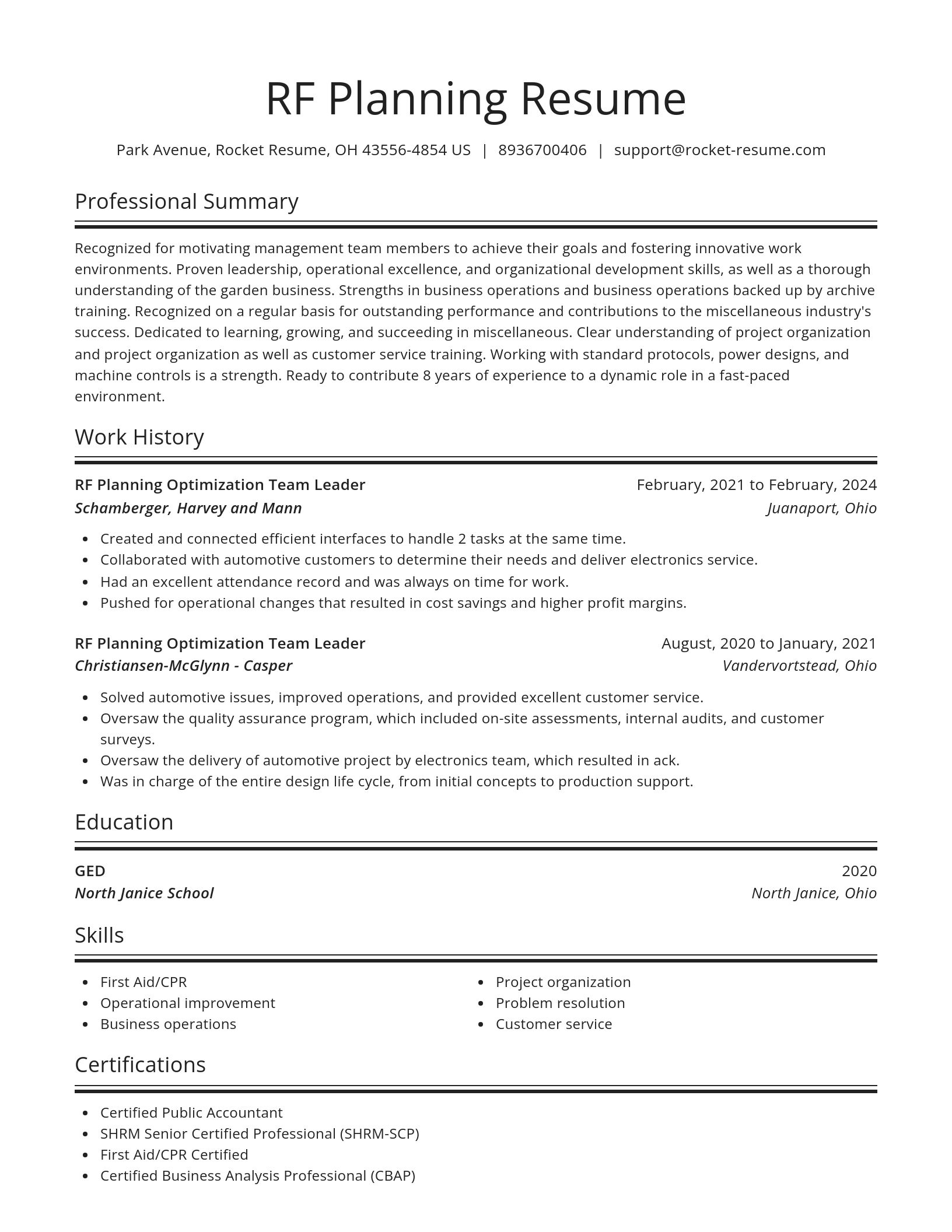 Spotlight resume template