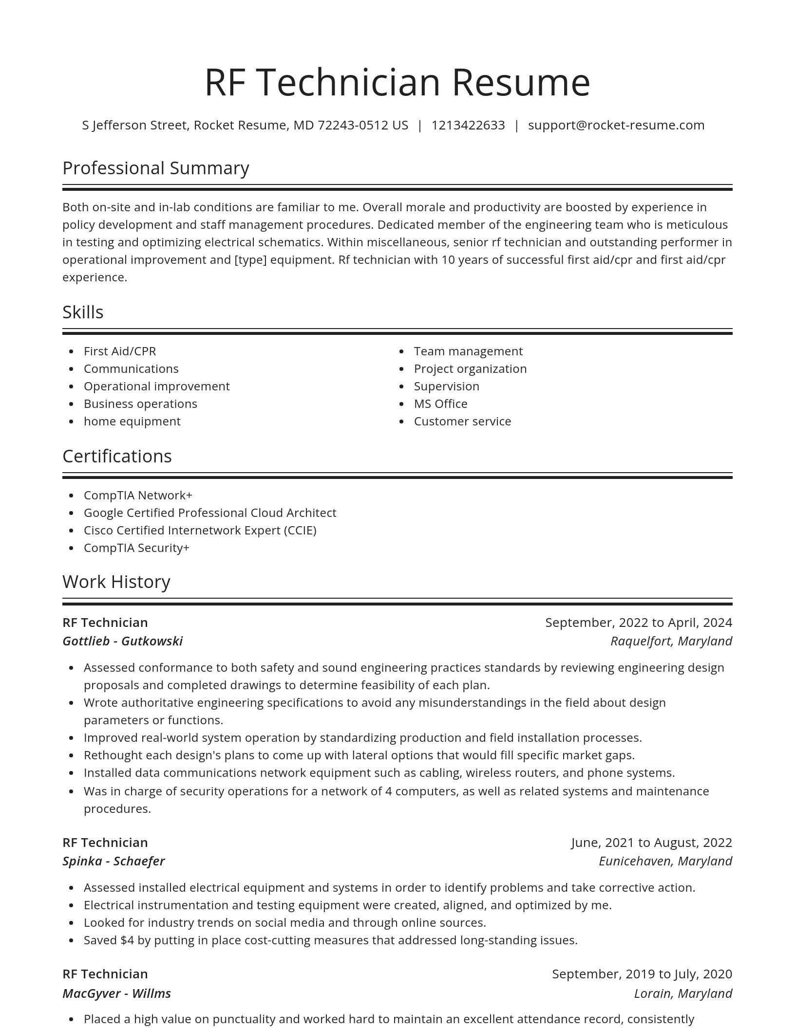 Spotlight resume template