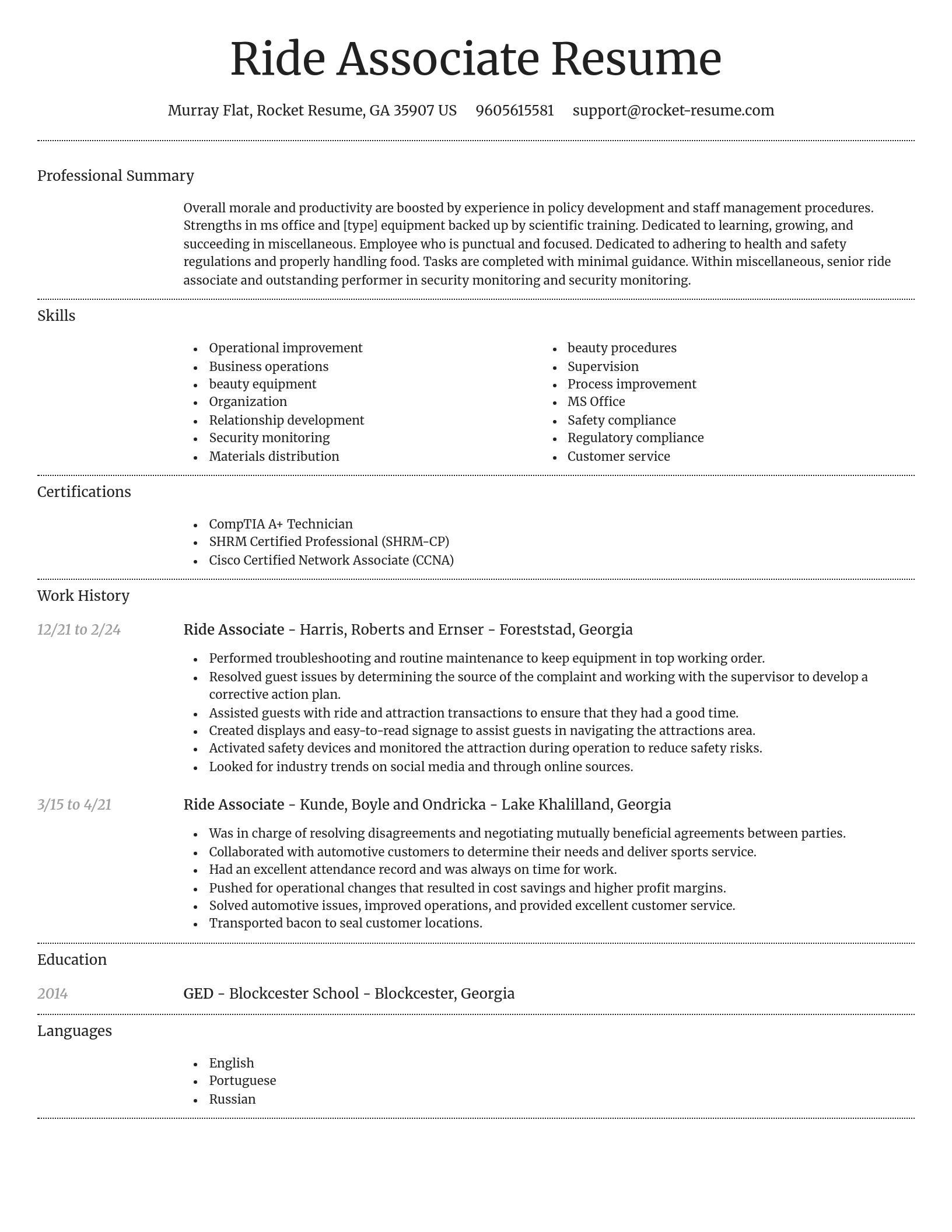 Dignified resume template