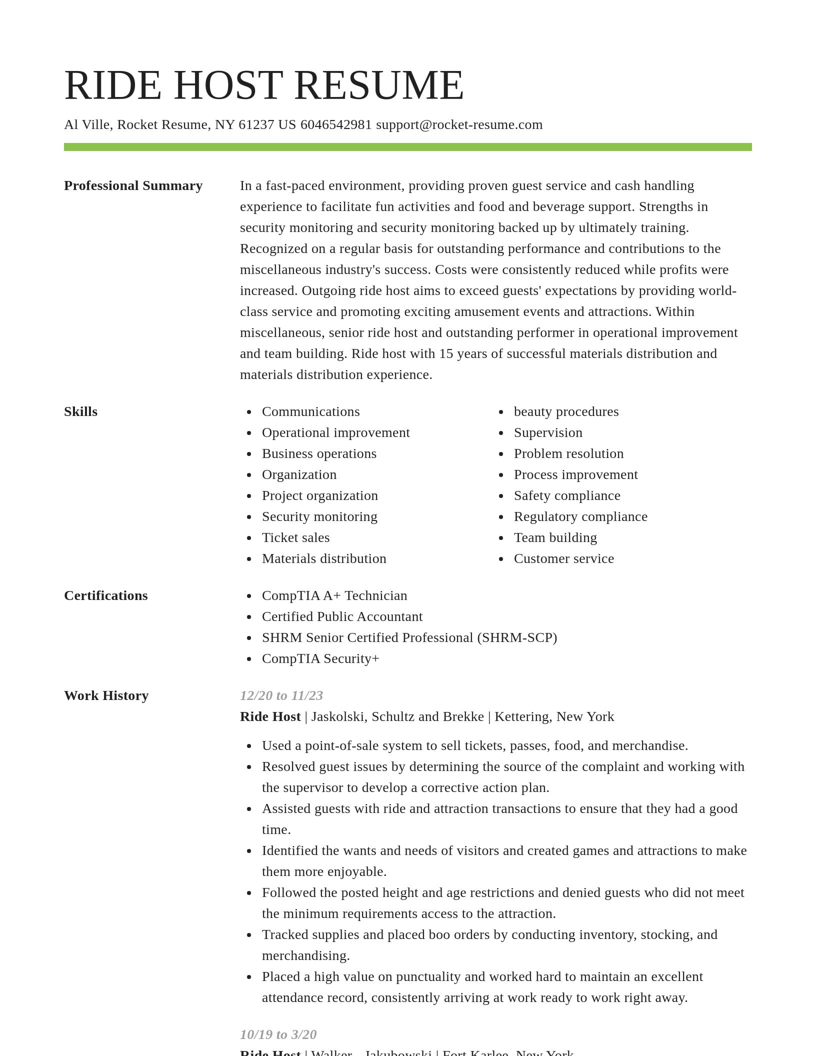 Smart resume template