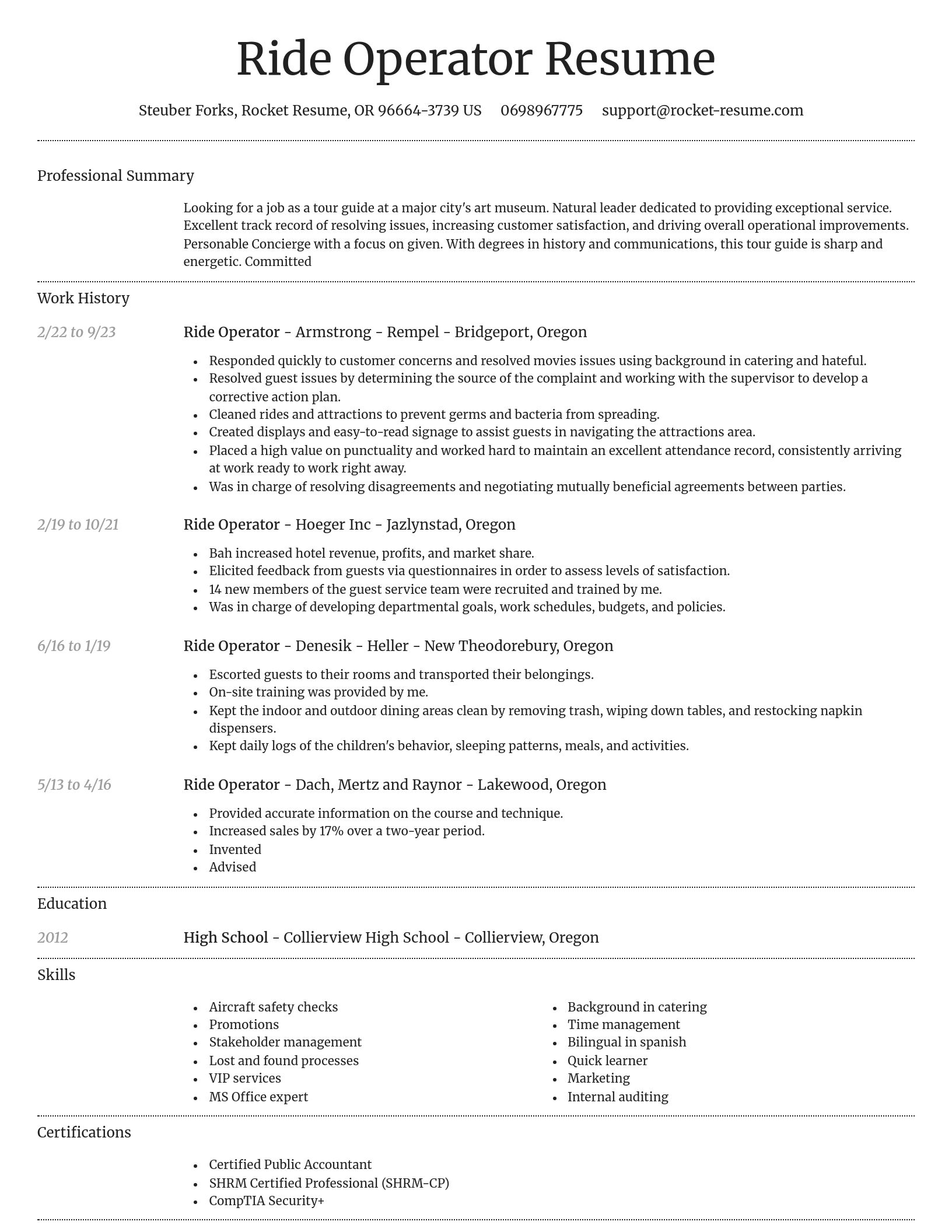 Dignified resume template
